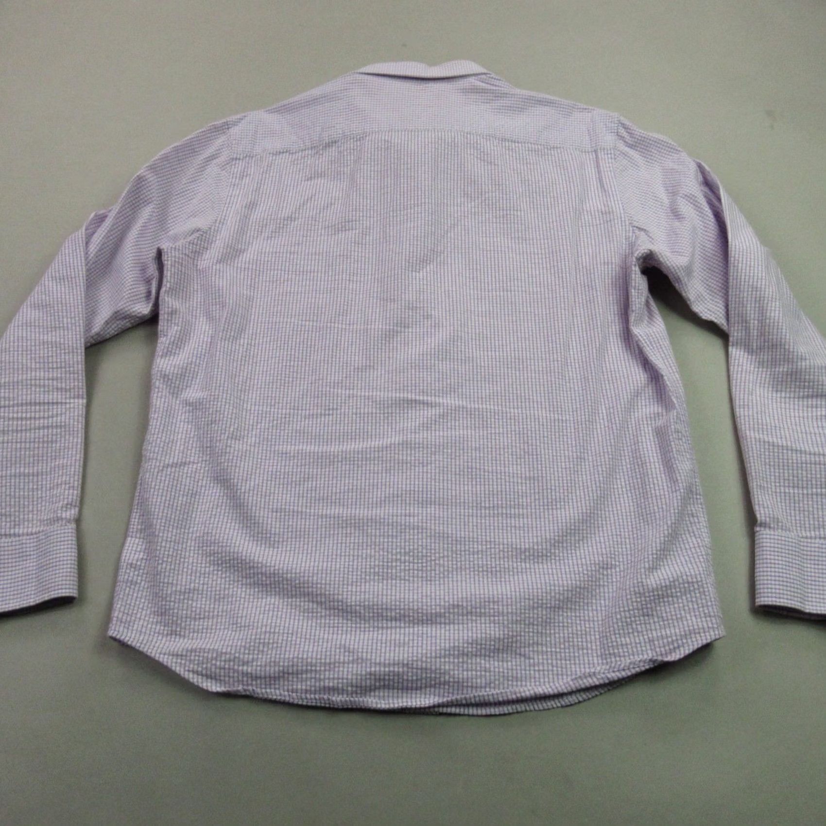 UNTUCKit UNTUCKit Shirt Mens XL Long Sleeve Button Front Casual Purple Checks Slim Fit Size US XL / EU 56 / 4 - 5 Thumbnail