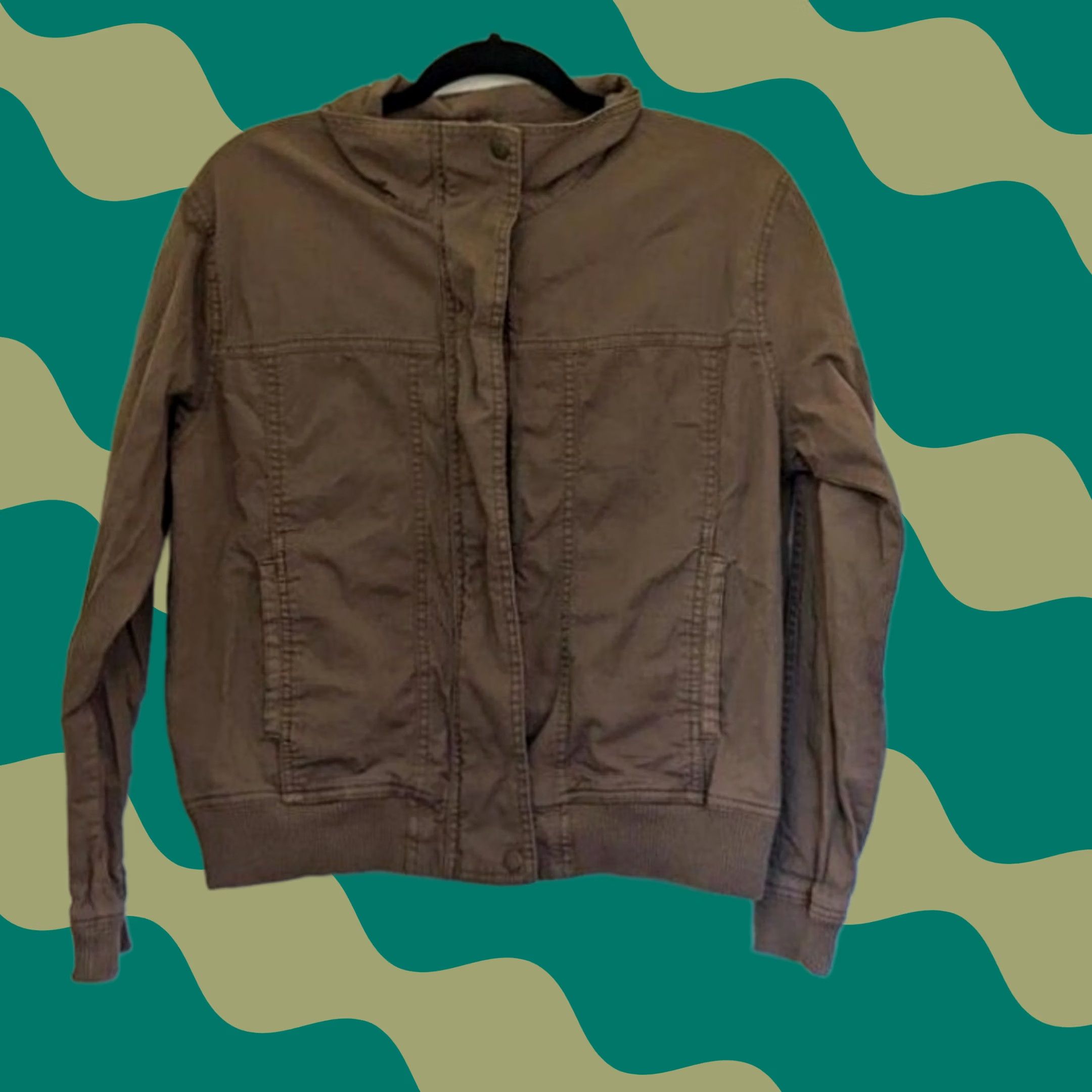 Vintage Womens Brown Utility Bomber Jacket Zip Snap Front Lightweight Minimalist L Size L / US 10 / IT 46 - 1 Thumbnail