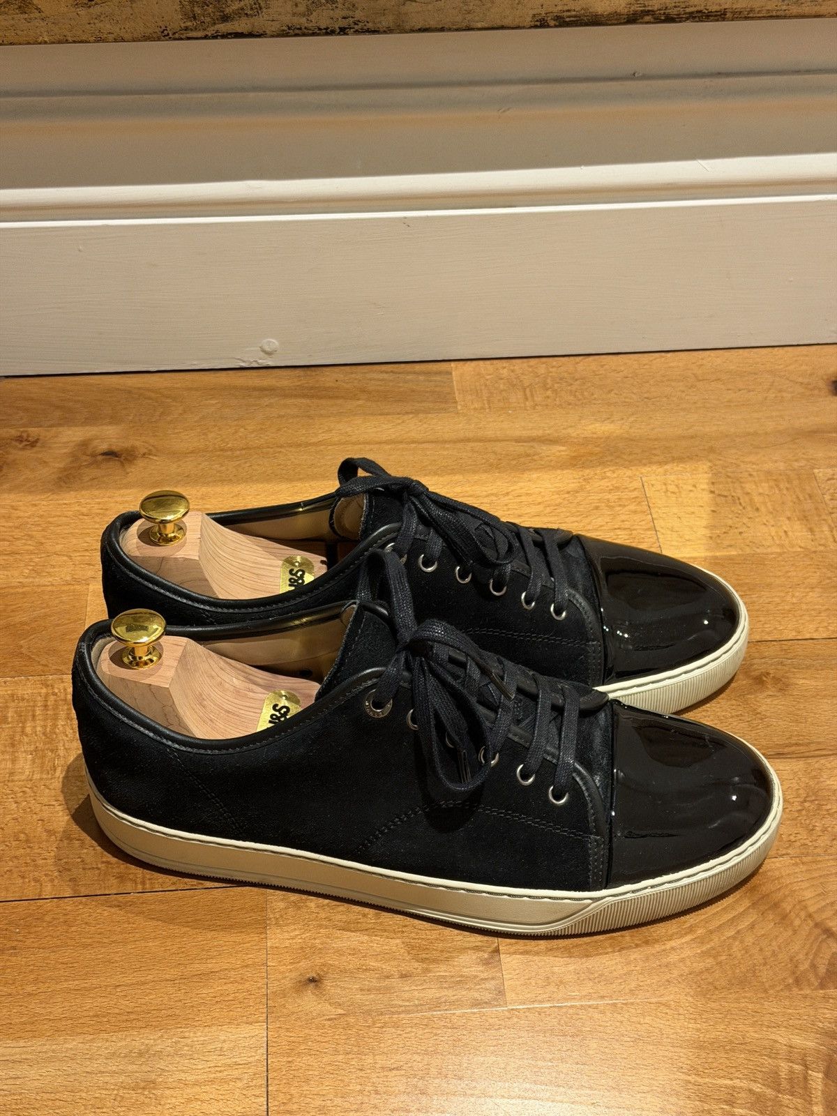 Lanvin Lanvin DBB1 Black Suede and Patent Leather Size US 10 / EU 43 - 5 Thumbnail