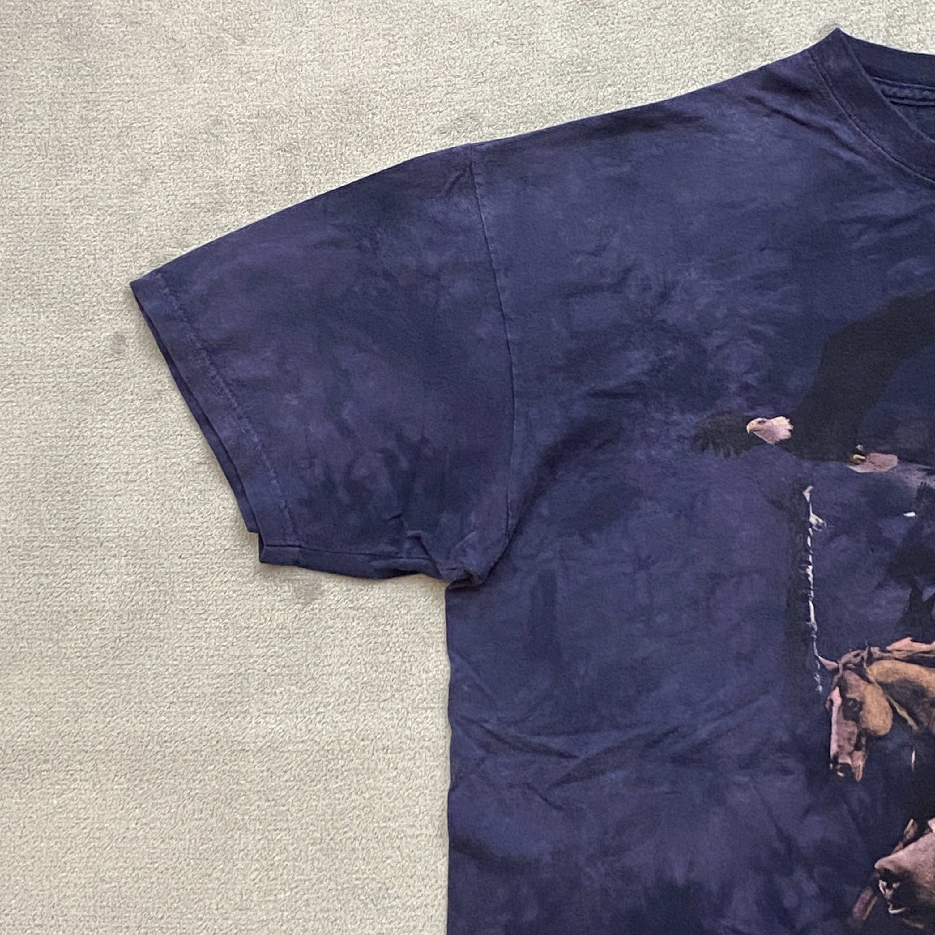The Mountain × Vintage Y2K T Shirt Men XL VANISHING NATIVE WILDLIFE Blue Tie Dye Size US XL / EU 56 / 4 - 4 Thumbnail