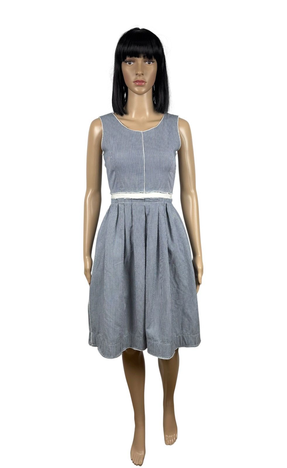 Dolce & Gabbana Dolce & Gabbana Tank Dress Blue Gingham Cotton size 38 Size XS / US 0-2 / IT 36-38 - 2 Thumbnail