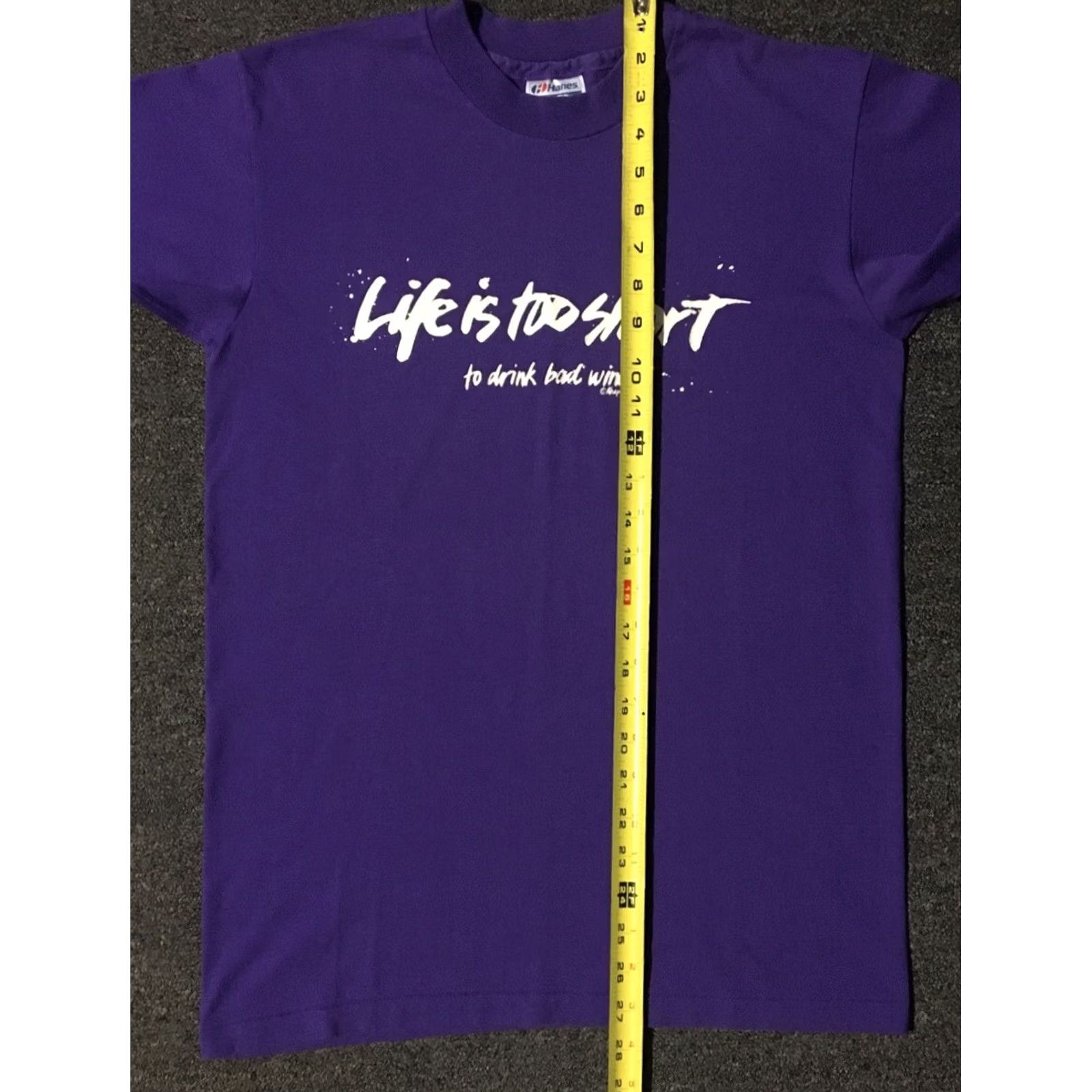 Hanes VINTAGE Hanes T-Shirt 80s 90s Life Is Too Short To Drink Bad Wine Shirt M Purple Short Sleeve Mens Single Stitch Funny Beer Humor Graphic Tee Size US M / EU 48-50 / 2 - 6 Thumbnail
