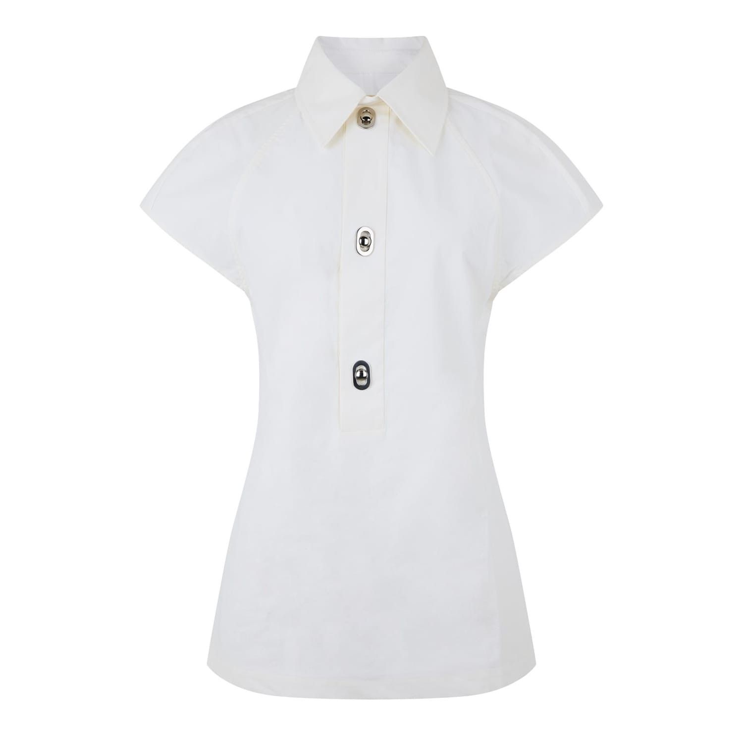 Bottega Veneta Bottega Veneta Oversize Short Sleeve Shirt in White Size XXS / US 00 / IT 34 - 1 Thumbnail