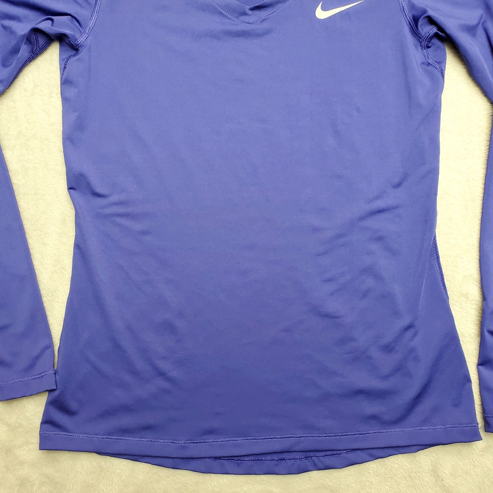 Nike Nike Pro shirt Womens L Blue V-neck Long Sleeve Pullover Casual Sport Top Size L / US 10 / IT 46 - 3 Thumbnail
