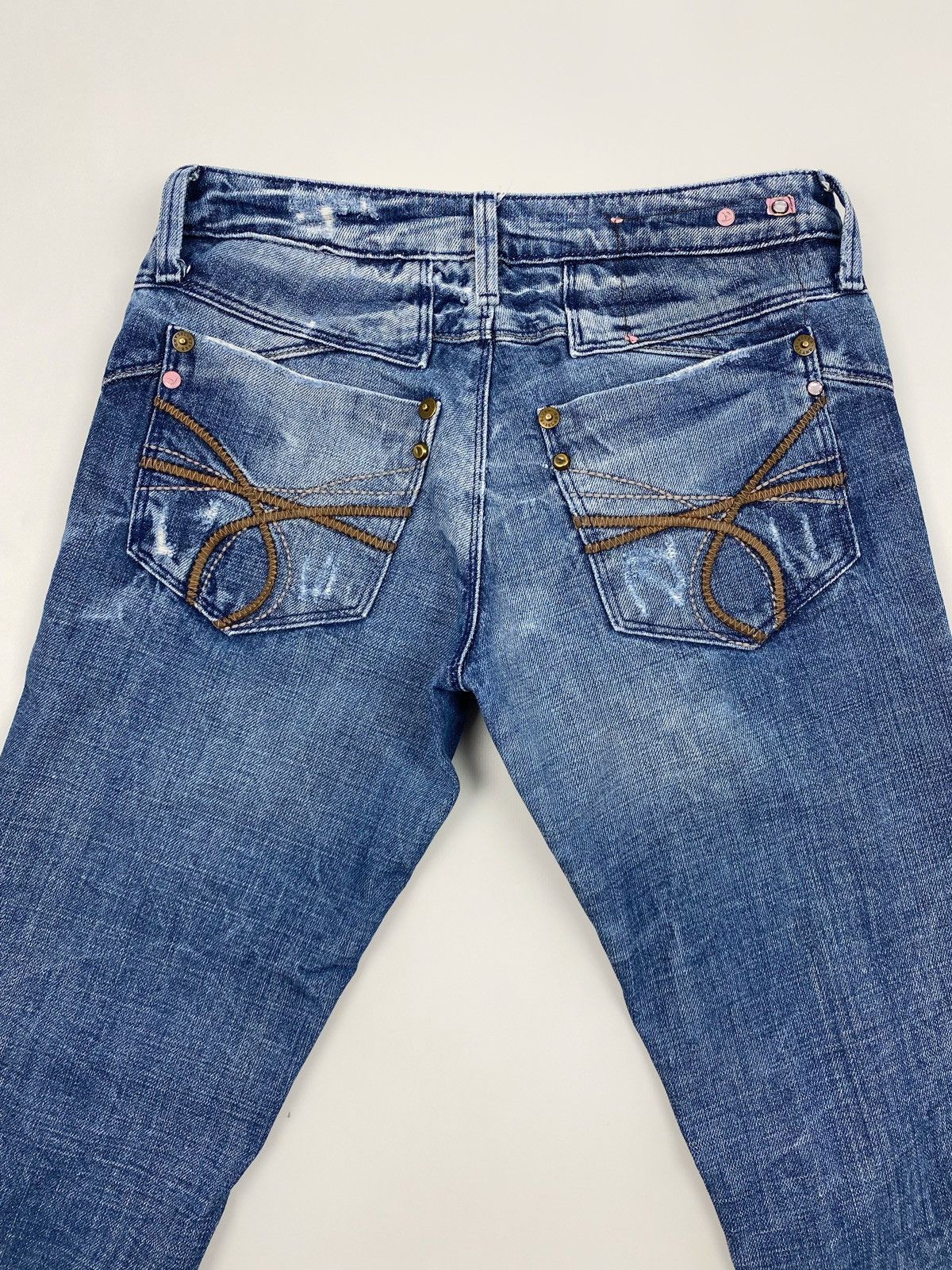 River Island Y2K Vintage River Island Washed Low Rise Bootcut Flares Size 28" / US 6 / IT 42 - 9 Thumbnail