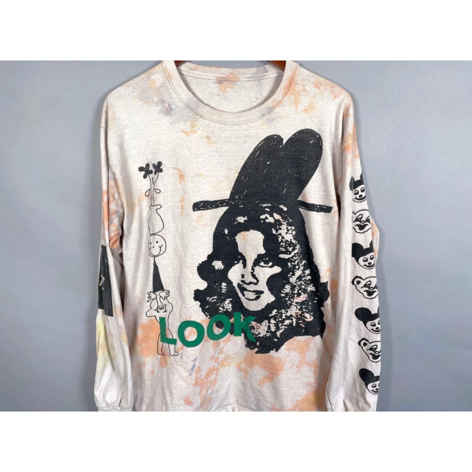 Vintage VINTAGE Psychedelic Tie Dye Shirt Adult Large Gray Orange Graphic Print 90s Hippie Mens Shirt Size US L / EU 52-54 / 3 - 3 Thumbnail
