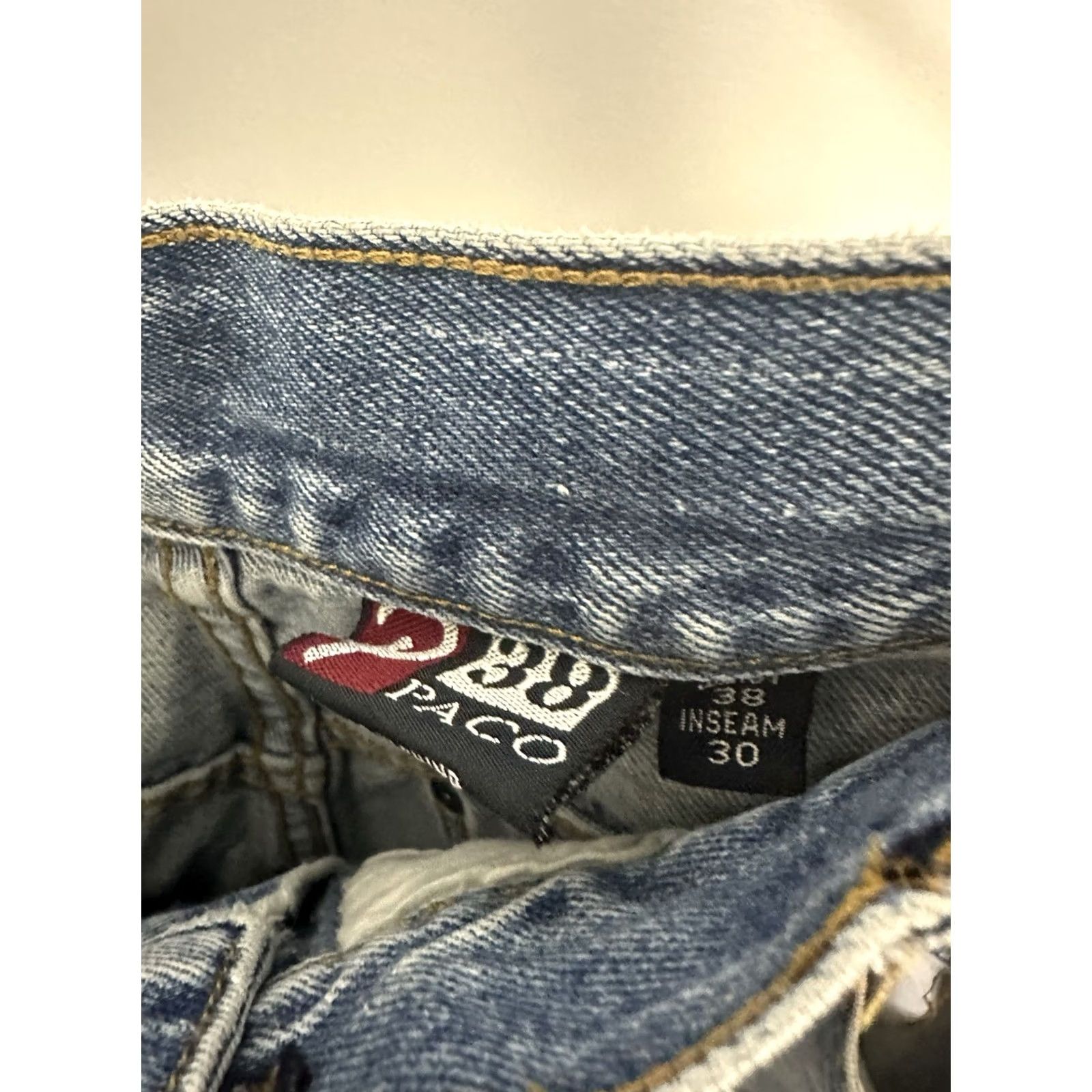 Vintage PACO Jeans VTG Ghost Denim Wide-Leg Baggy Carpent er Blue 38x30 Men XS? Size US 38 / EU 54 - 4 Thumbnail