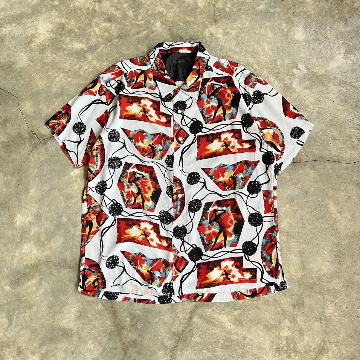 Tete Homme TETE HOMME by Issey Miyake Printed Button up Shirt Size US L / EU 52-54 / 3 - 1 Thumbnail