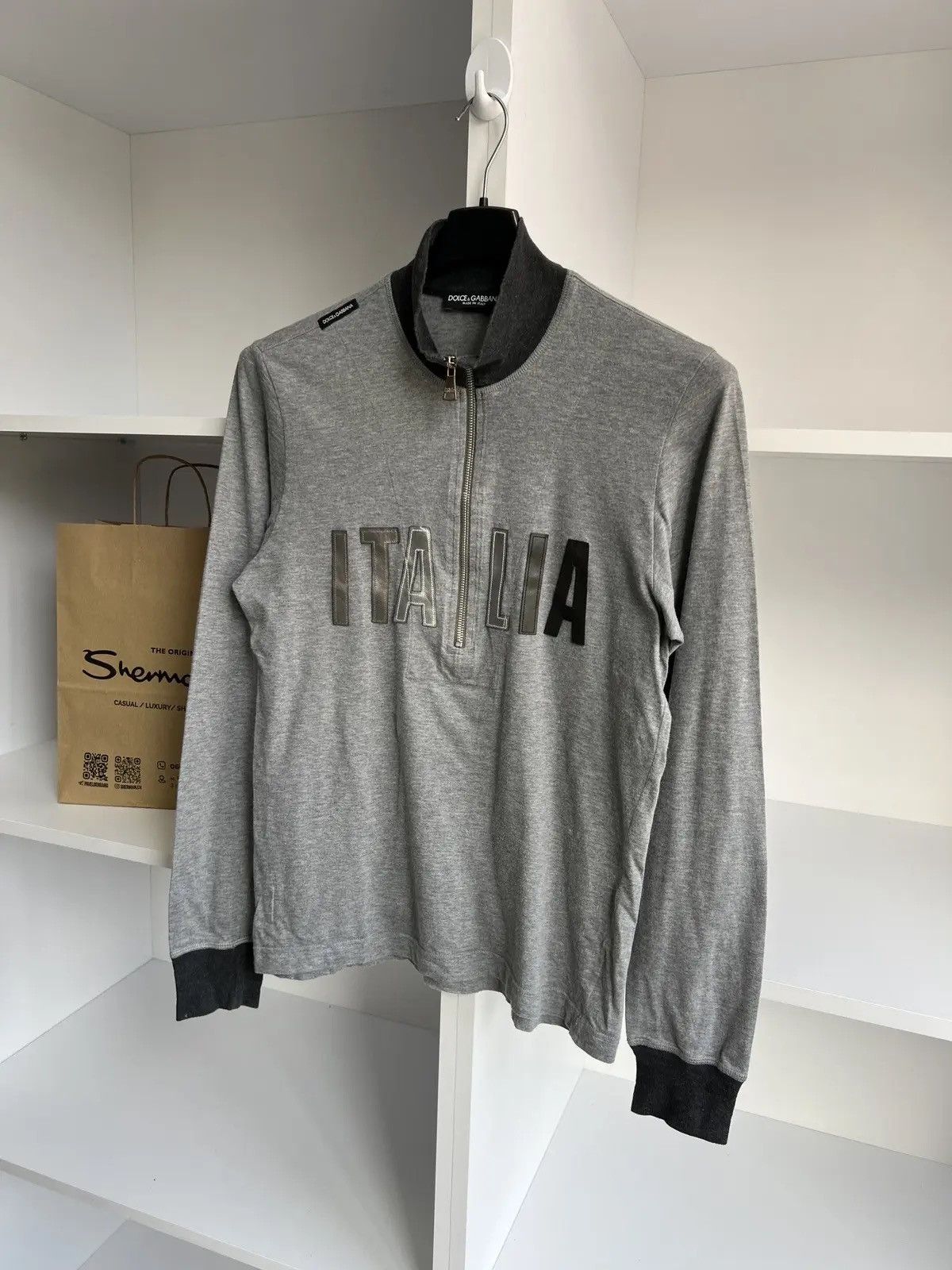 Dolce & Gabbana × Vintage Vintage Dolce Gabbana Luxury 1/4 zip sweatshirt Size US M / EU 48-50 / 2 - 2 Thumbnail