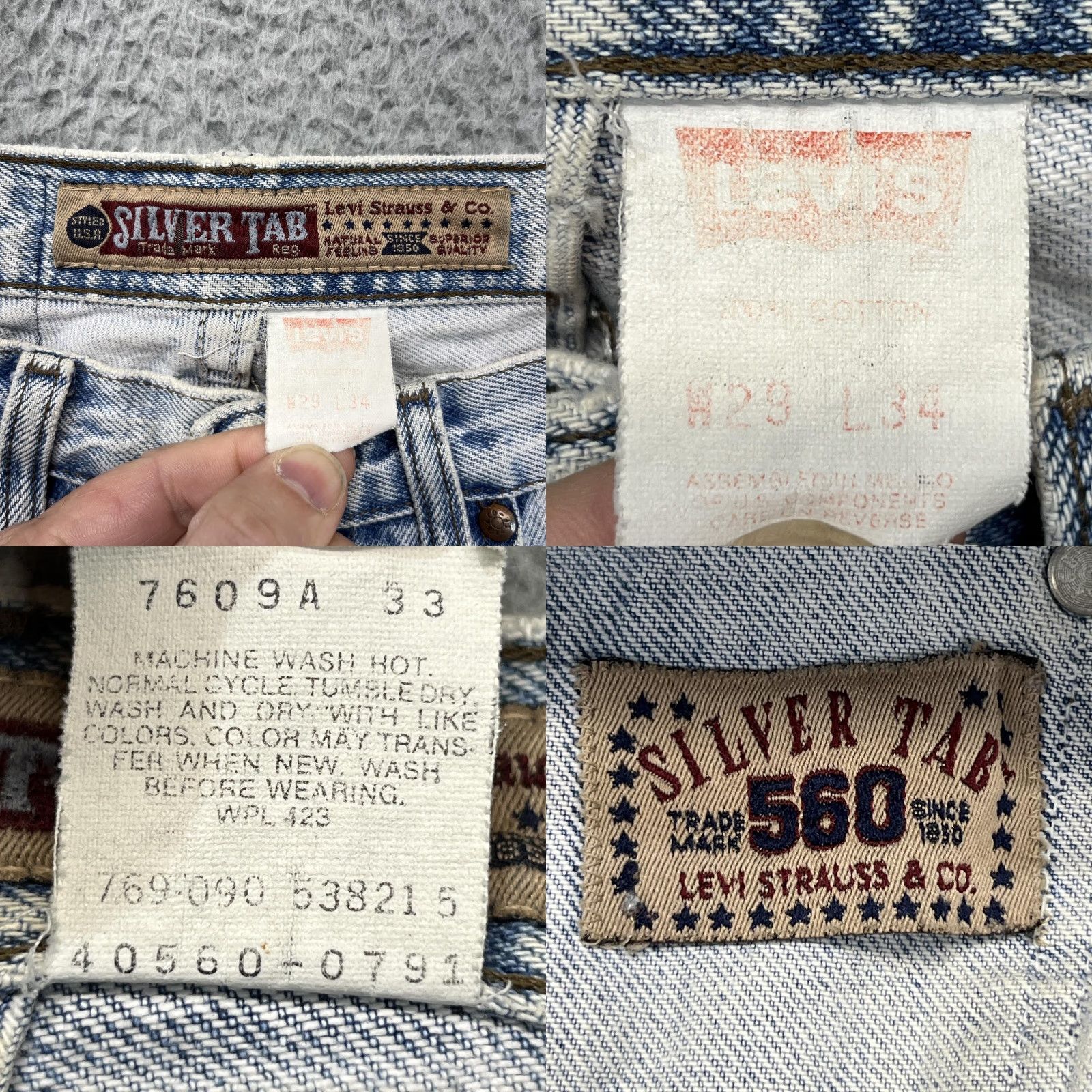 Levi's VINTAGE Levi's Silvertab 560 Jeans Mens 29x34 Grunge Wash Relaxed Tapered 90s Size US 29 - 11 Thumbnail