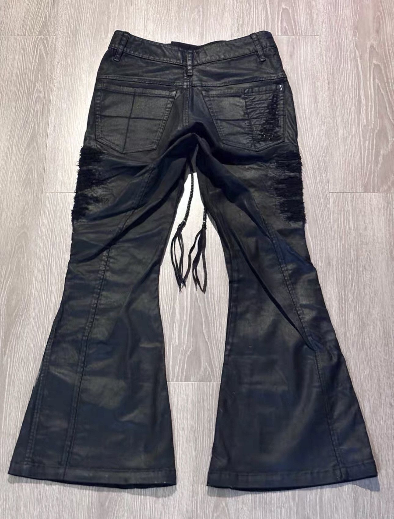 KMRii KMRii Coating Crush Stretch Twill Flare Pants Size US 30 / EU 46 - 2 Thumbnail