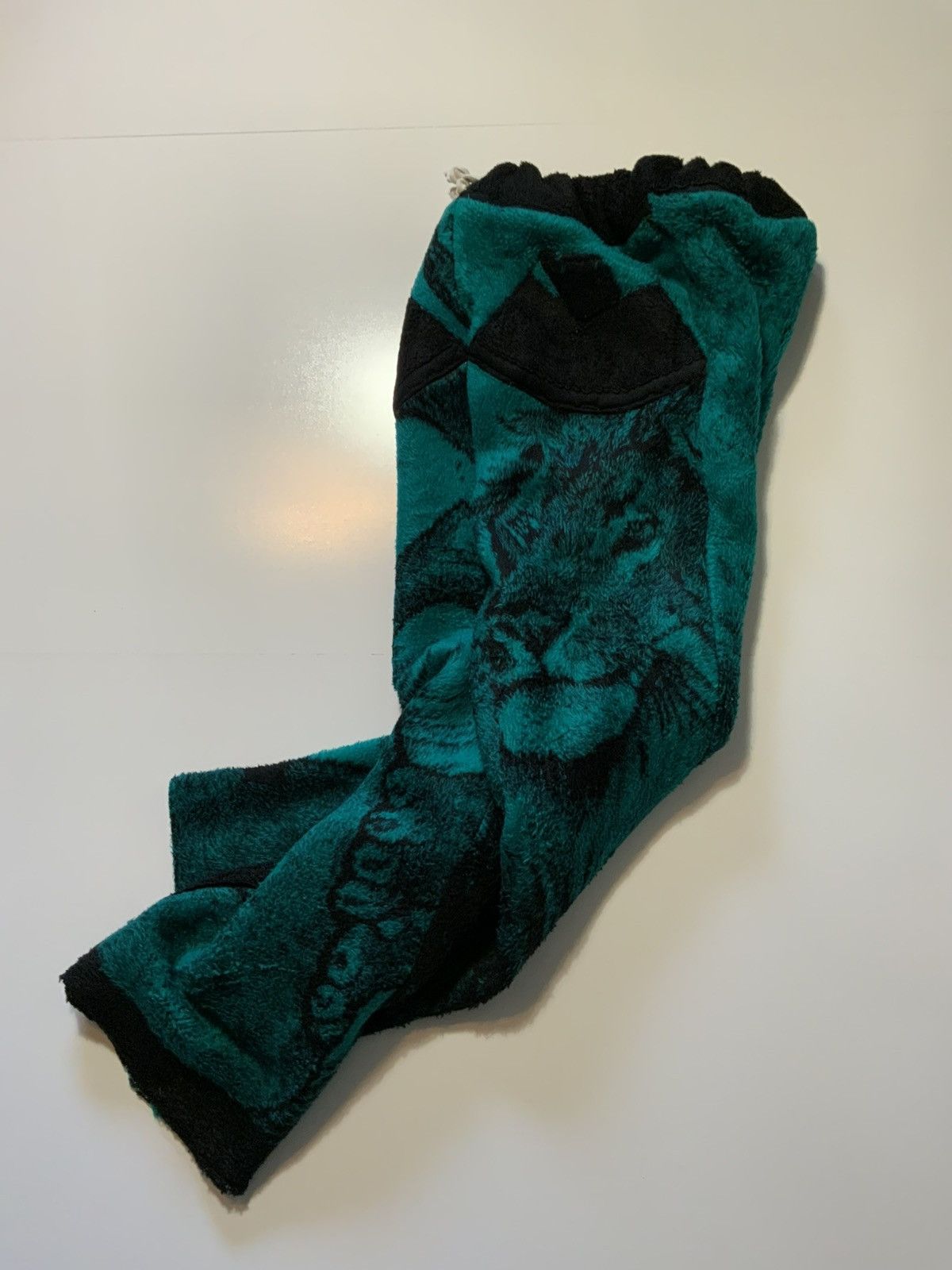 Handmade × Vintage VTG San Marcos Lion Pile Fleece Blanket AOP Wide Leg Pants Size US 32 / EU 48 - 2 Thumbnail