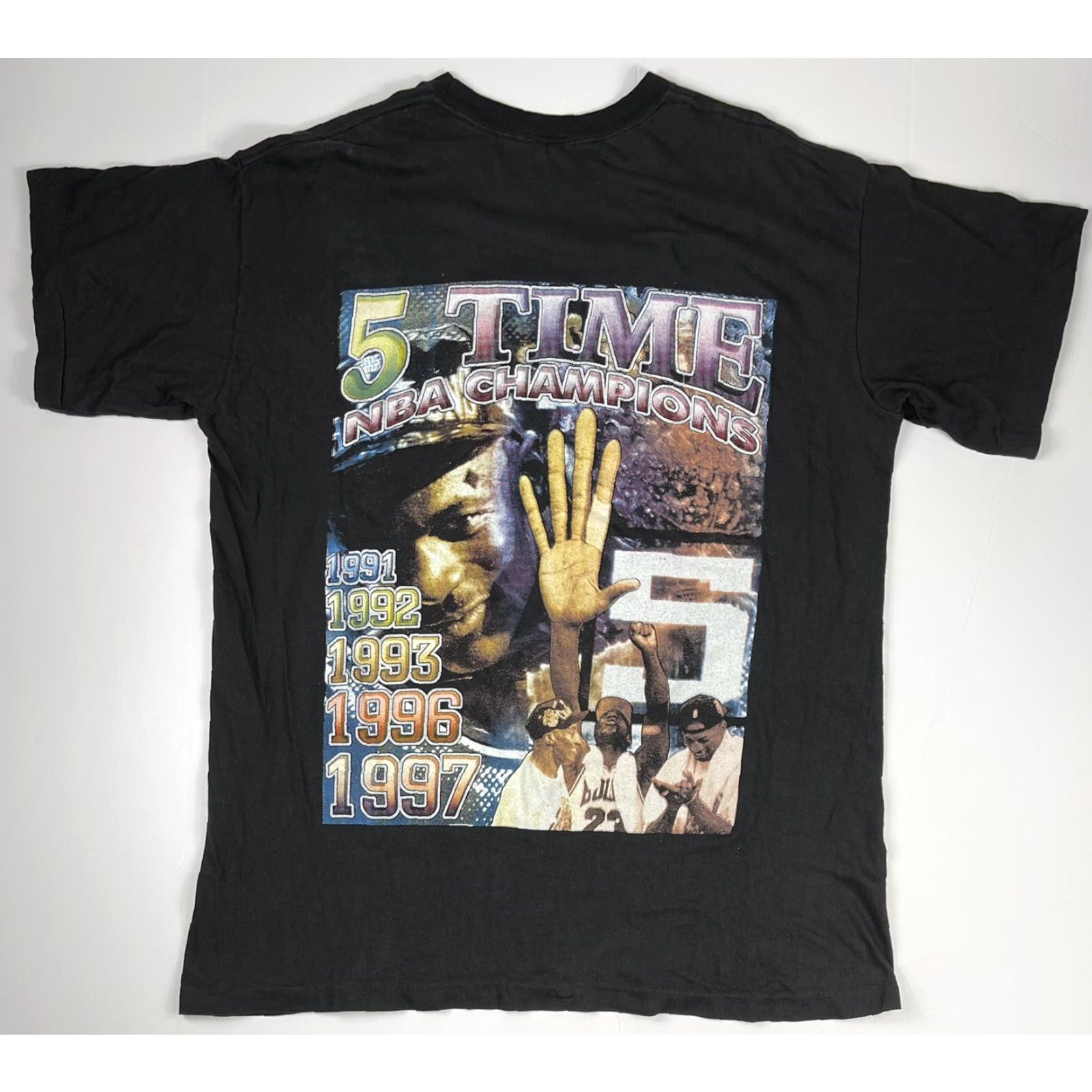 Jordan Brand VINTAGE Chicago Bulls Michael Jordan Rap T-Shirt 90s Basketball Champions Black 2XL Mens Size US XXL / EU 58 / 5 - 2 Thumbnail