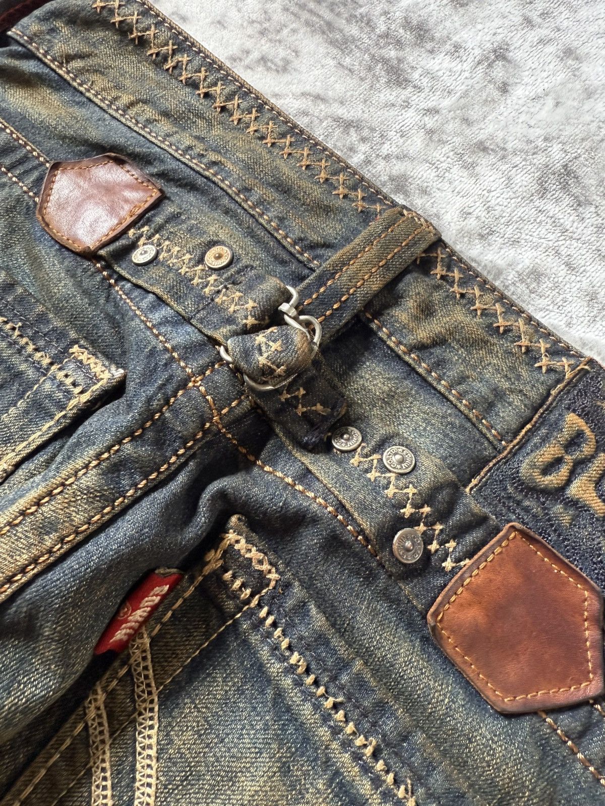 If Six Was Nine Edwin 515 Heavy Mud Washed Over stitch Flared Jeans Size US 28 / EU 44 - 19 Thumbnail