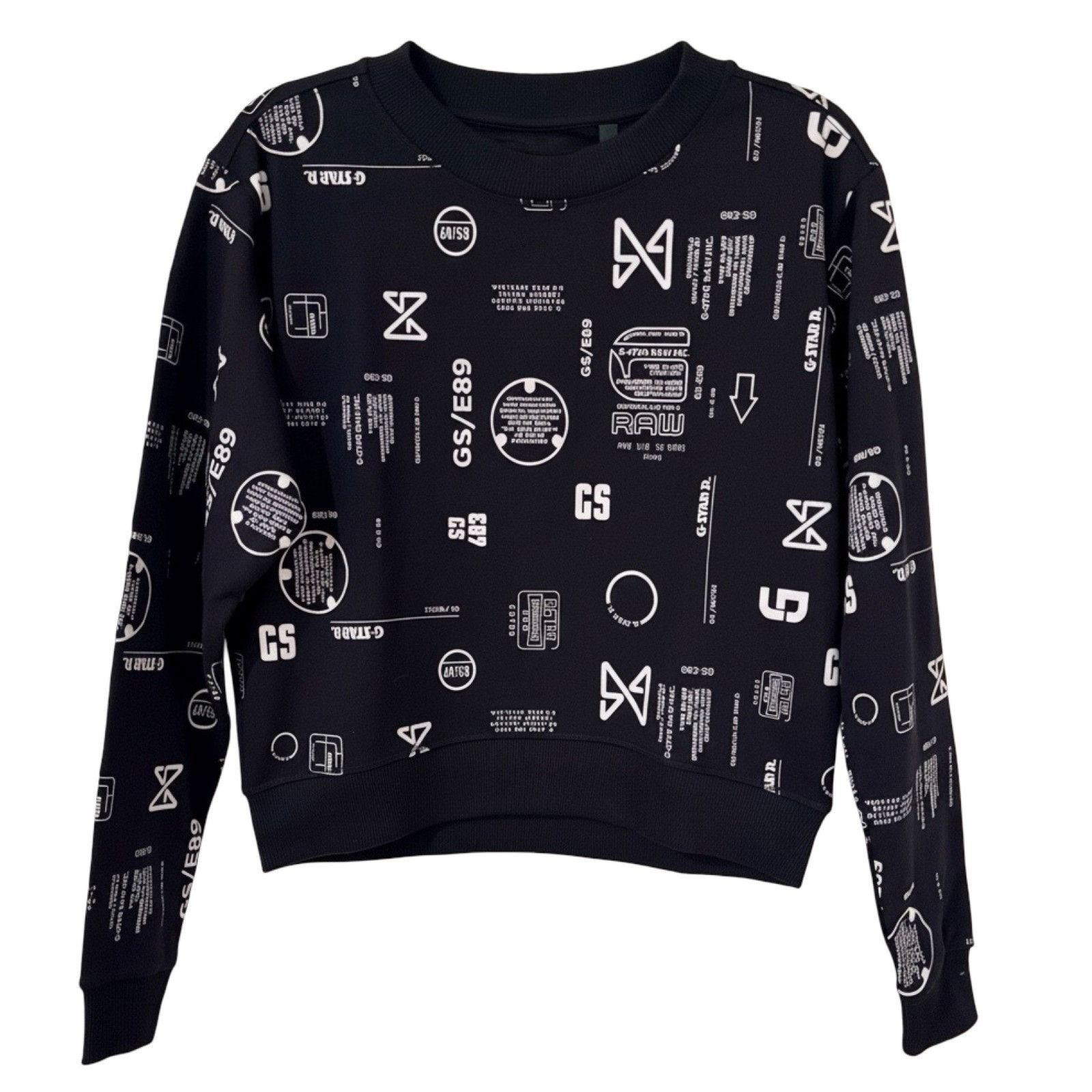 G-Star G-Star RAW D20500 Cropped Graphic Sweatshirt Black Size XS Size XS / US 0-2 / IT 36-38 - 2 Thumbnail