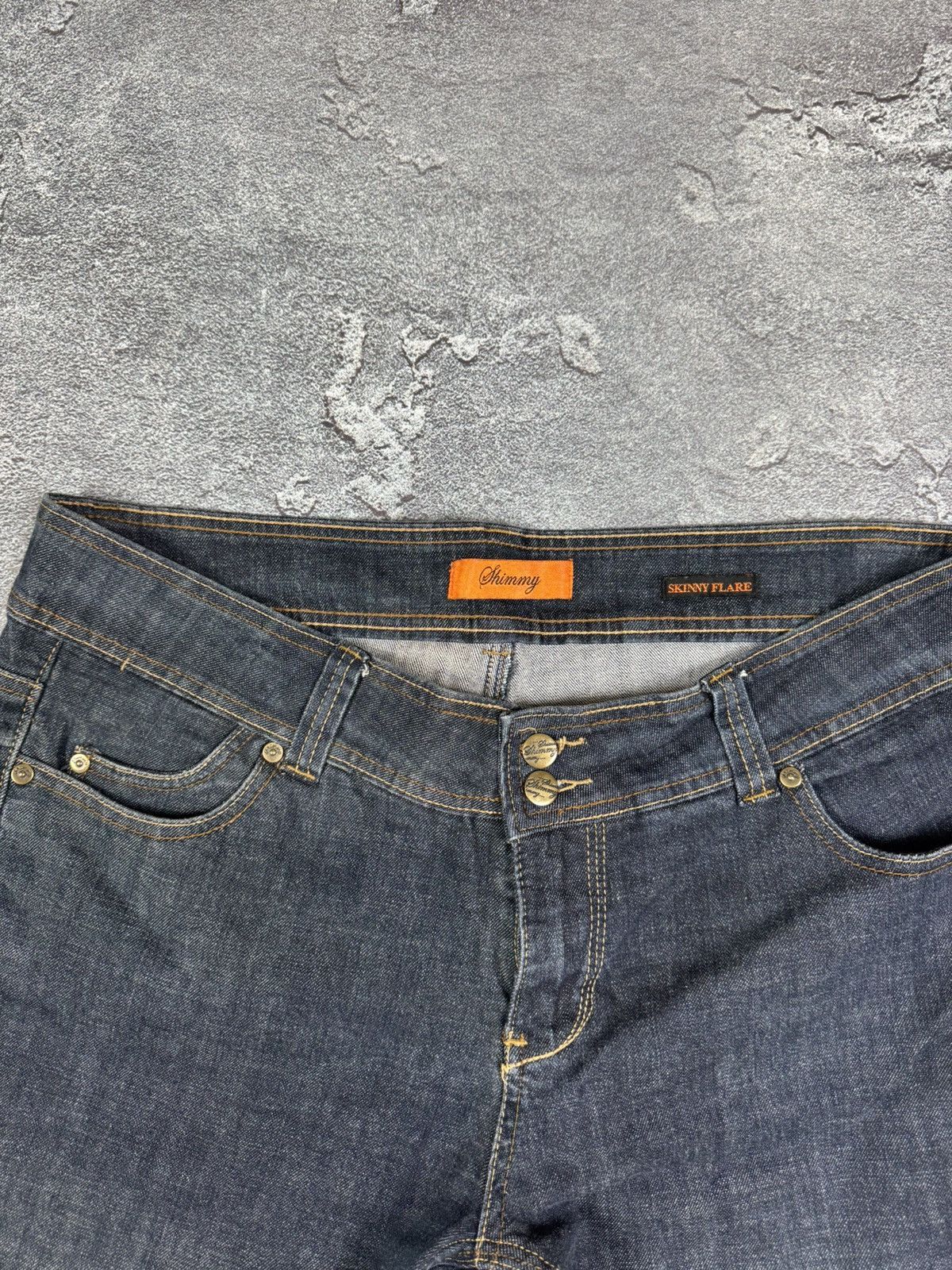 If Six Was Nine Y2K 2000s Shimmy Flare Bootcut Straight Washed Jeans Size 34 Size US 34 / EU 50 - 7 Thumbnail