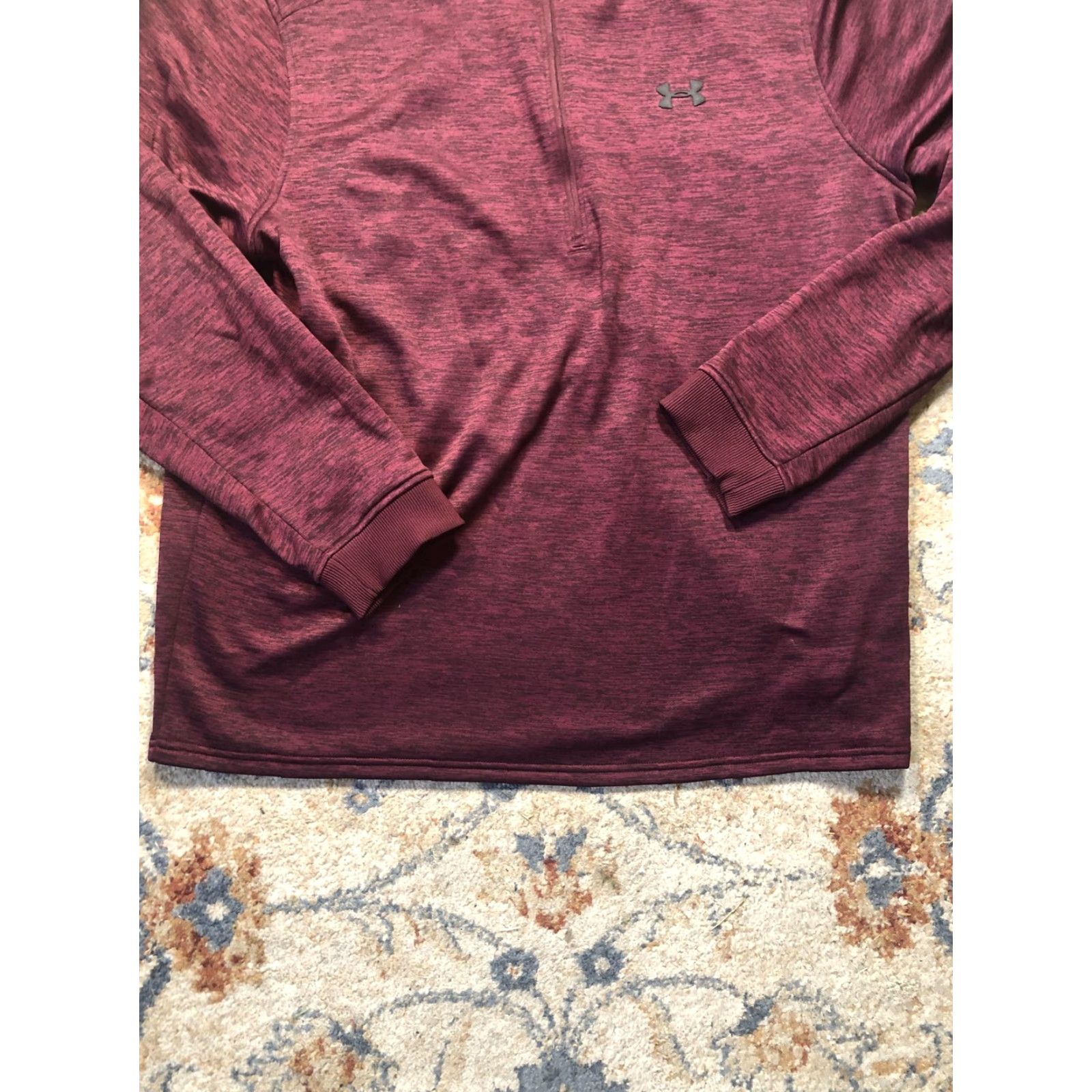 Under Armour Under Armour Pullover Mens 3XL Burgundy ColdGear Quarter Zip Fleece Loose Fit Size US XXL / EU 58 / 5 - 5 Thumbnail