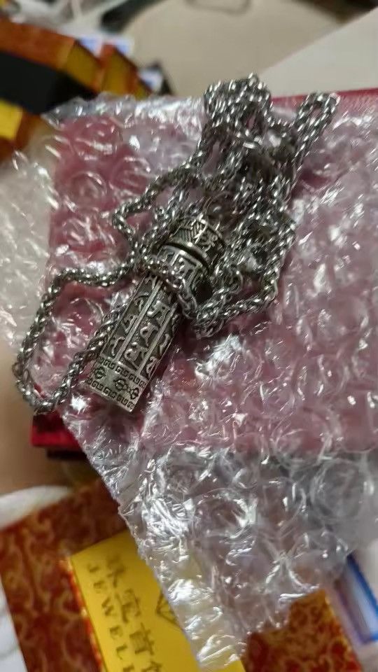 Jewelry Silver Prayer Cylinder Necklace Size ONE SIZE - 9 Thumbnail