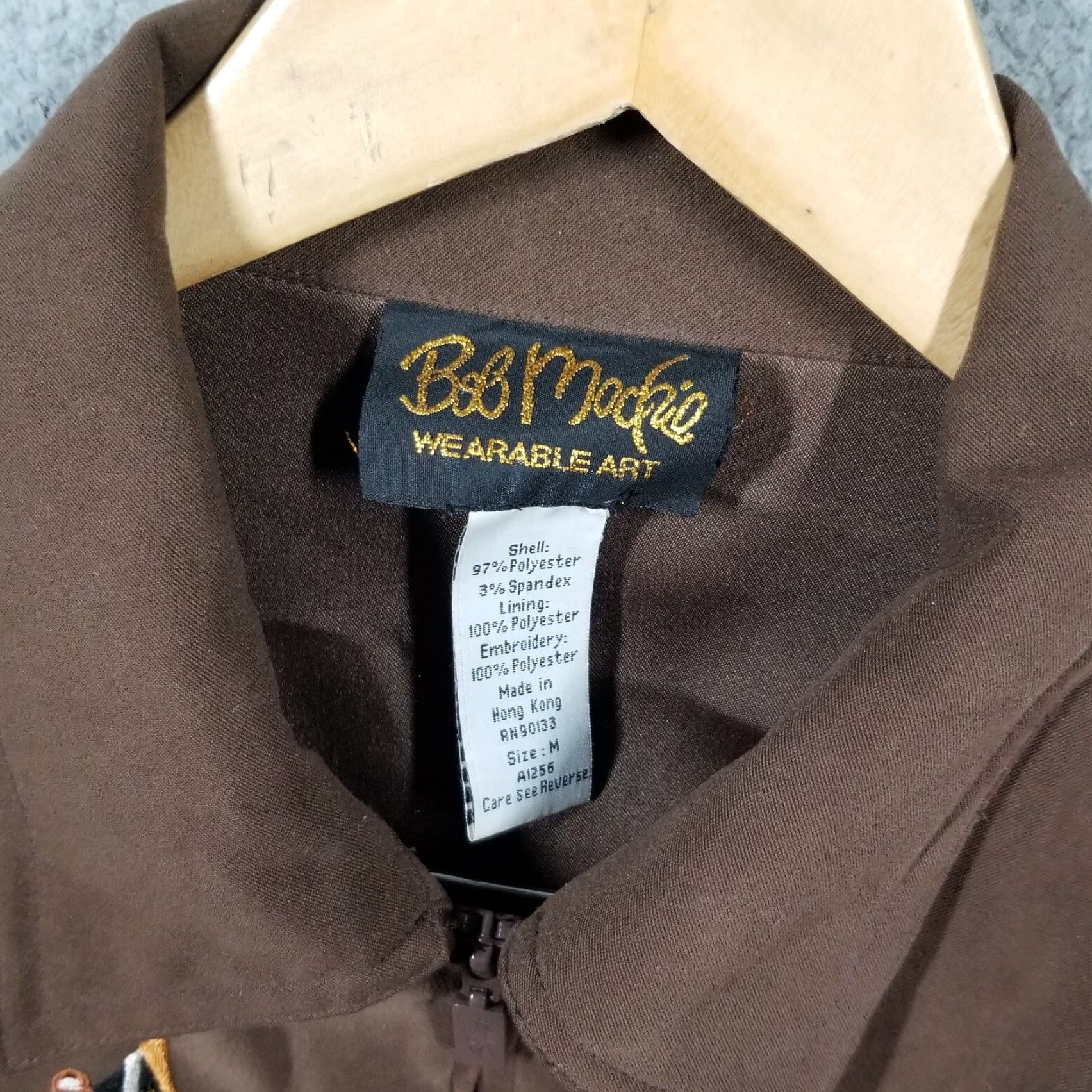 Bob Mackie Bob Mackie Wearable Art Black Floral Embroidery Shirt Jacket Size Medium Brown Size M / US 6-8 / IT 42-44 - 4 Thumbnail
