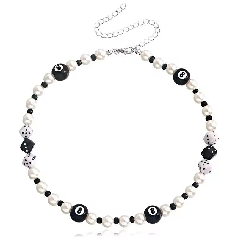 Jewelry Lucky Number Eight Dice Beads Choker Necklace Size ONE SIZE - 6 Thumbnail