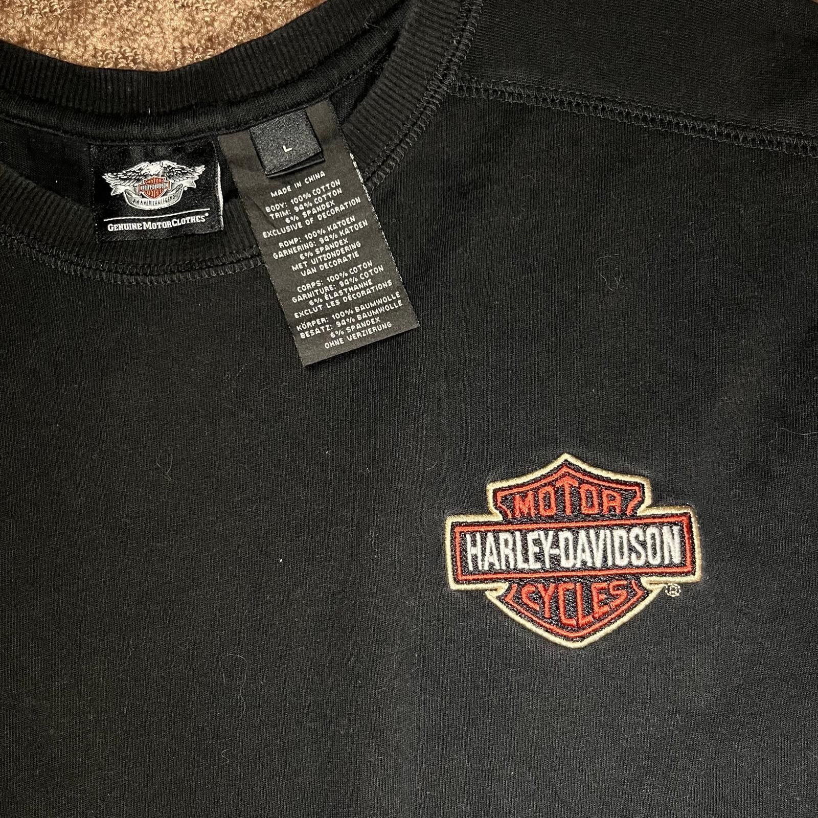 Harley Davidson 🧨 Harley-Davidson Long Sleeve Tee – Black Size L Size US L / EU 52-54 / 3 - 4 Thumbnail