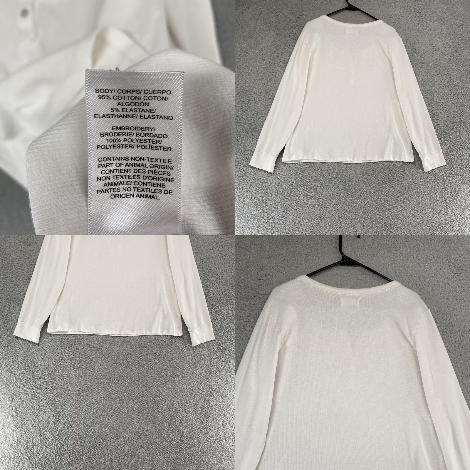 Lucky Brand Lucky Brand Henley Shirt Womens XXL White Crochet Lace Long Sleeve Boho Top Size XXL / US 16-18 / IT 52-54 - 8 Thumbnail
