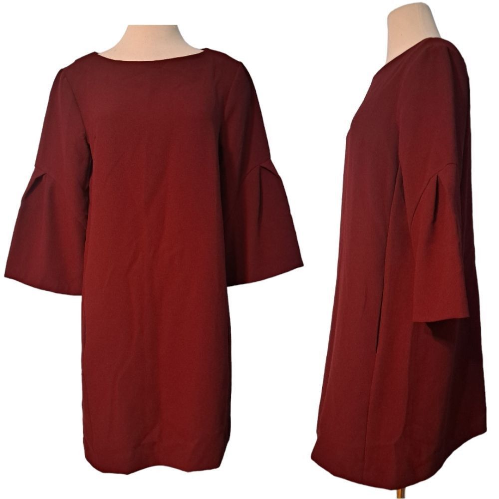 Other Muse Casual Sheath Solid Dress Size 12 Burgundy Size XL / US 12-14 / IT 48-50 - 2 Thumbnail