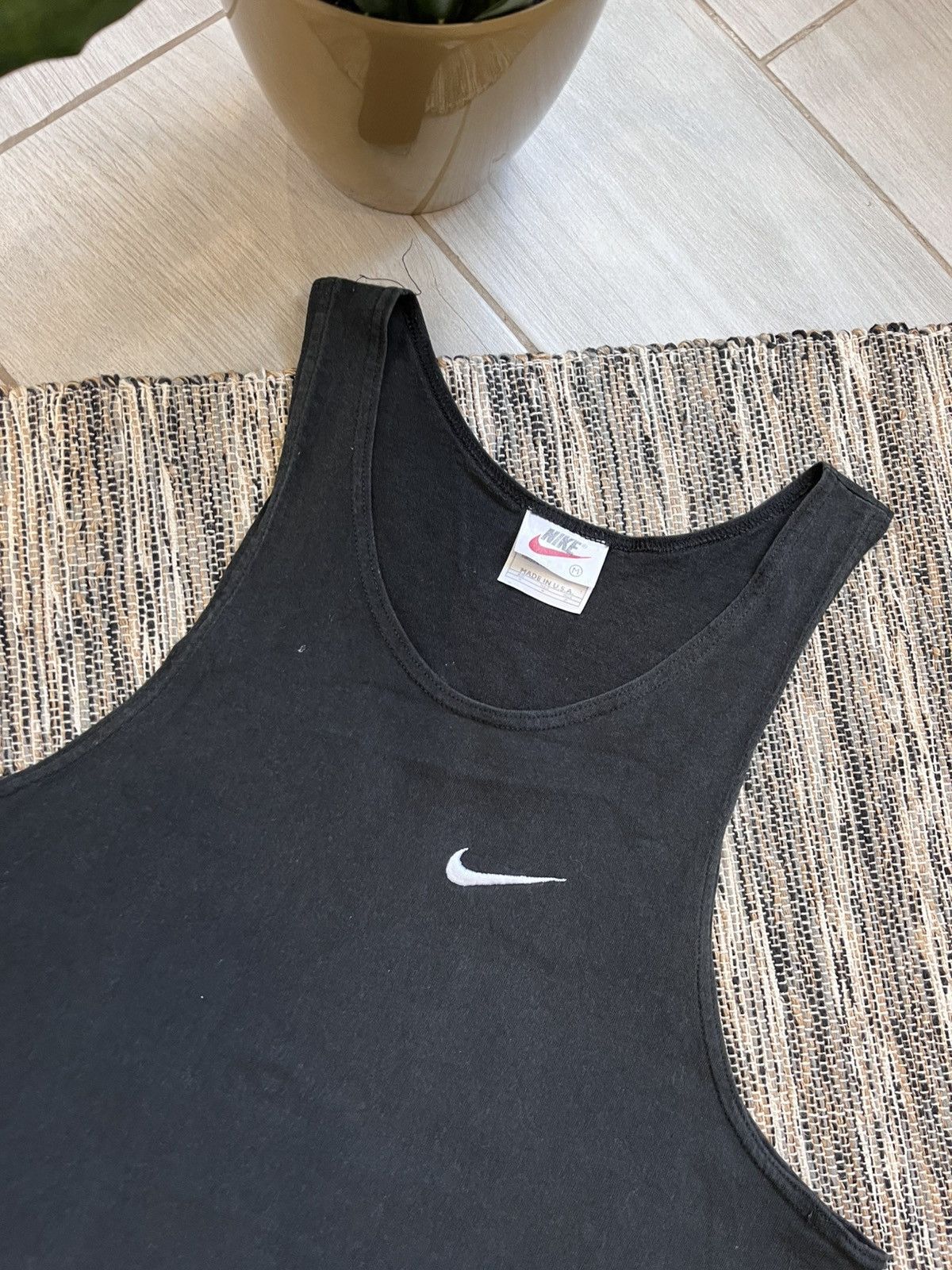 Nike × Vintage Vintage Nike Tshirt Black Made in USA tee minimalistic Size US M / EU 48-50 / 2 - 4 Thumbnail