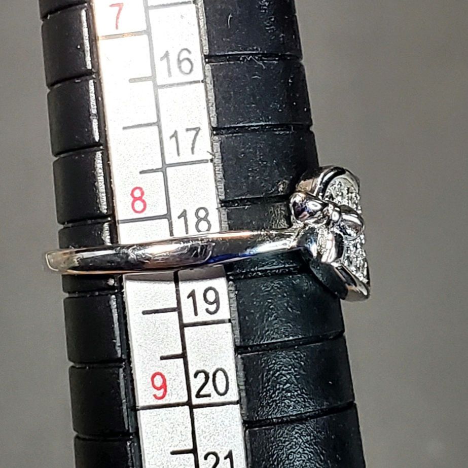Other 925 Sterling Silver JC Ring Clear Rhinestones Heart Sz 8 Size ONE SIZE - 2 Thumbnail