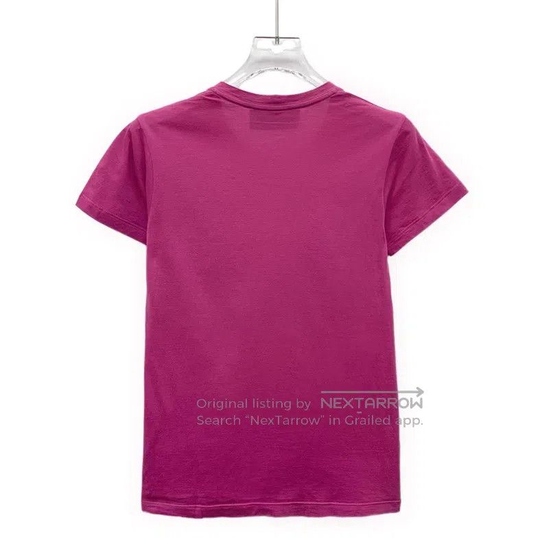 Saint Laurent Paris Saint Laurent Paris Pink Logo Printed Cotton Crew Neck Sho Size US XXS / EU 40 - 2 Thumbnail