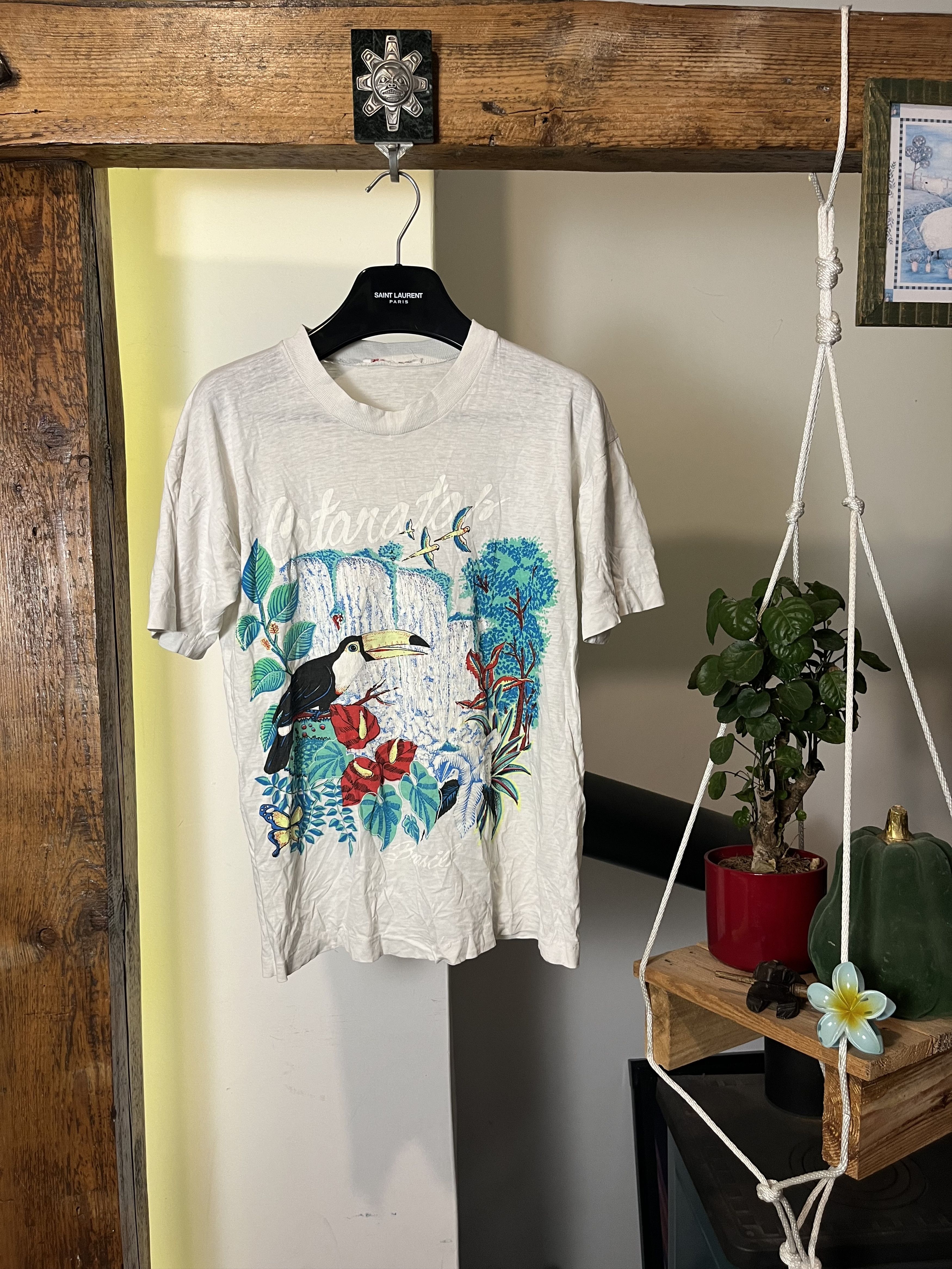 Vintage 90s Cataratas Brasil Animals Graphic Travel T Shirt Size US M / EU 48-50 / 2 - 1 Thumbnail