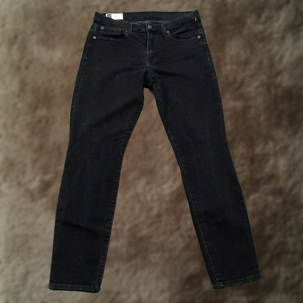 Gap GAP Jeans Womens 12 Regular Black True Skinny Mid Rise Stretch Denim 5 Pocket Slim Rise 31 Inseam 27.5 Inseam Size 34" / US 12 / IT 48 - 1 Thumbnail