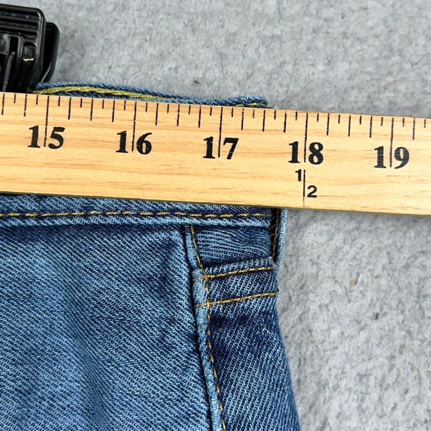 Levi's Levis 505 Jeans Men 34X34 Blue Regular Fit Straight Leg Distressed Denim 5-Pocket Zip Button Size US 34 / EU 50 - 7 Thumbnail