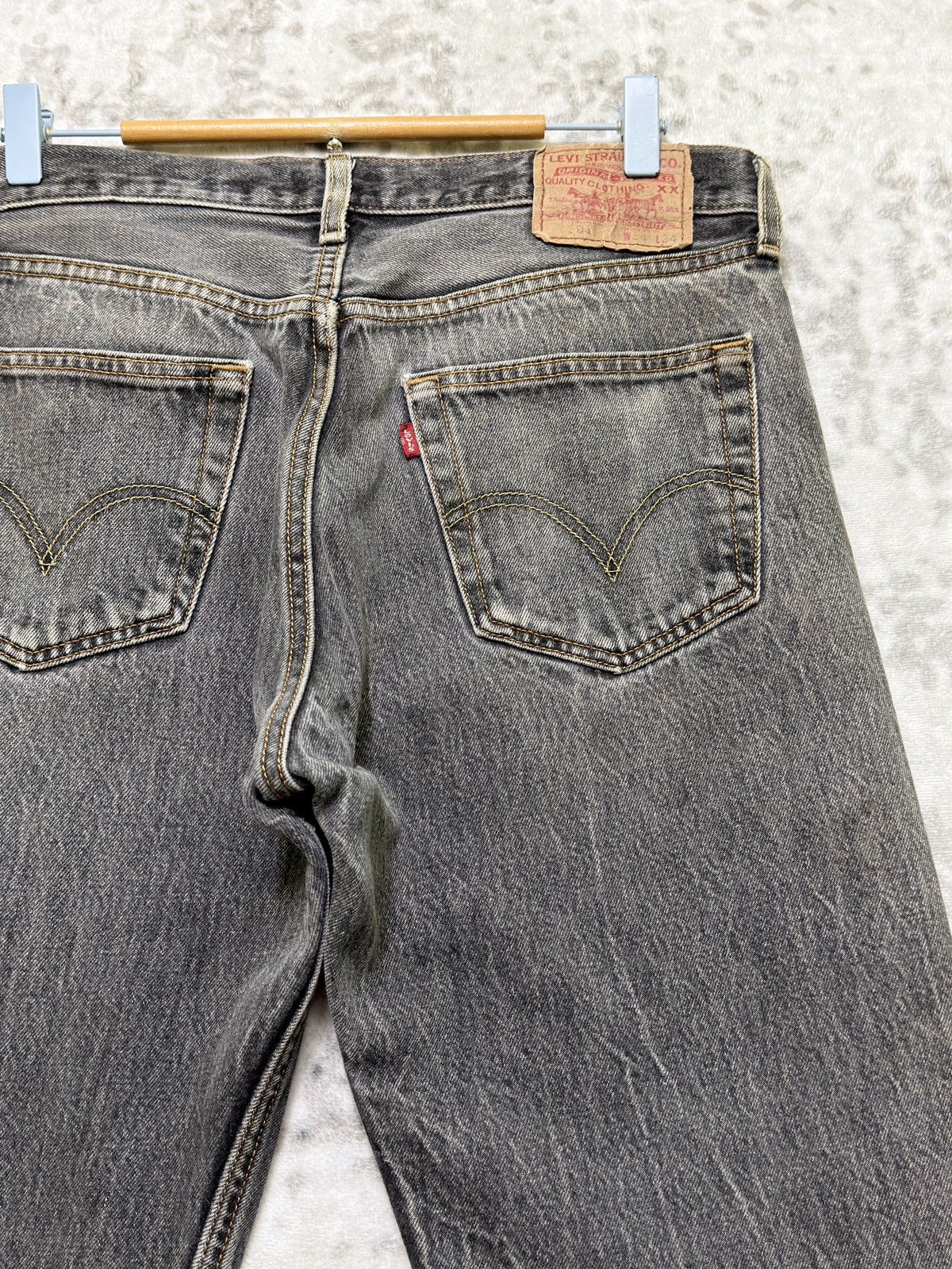 Levi's Vintage Levi’s 501 Straight Leg Faded Black Distressed Denim Size US 32 / EU 48 - 14 Thumbnail