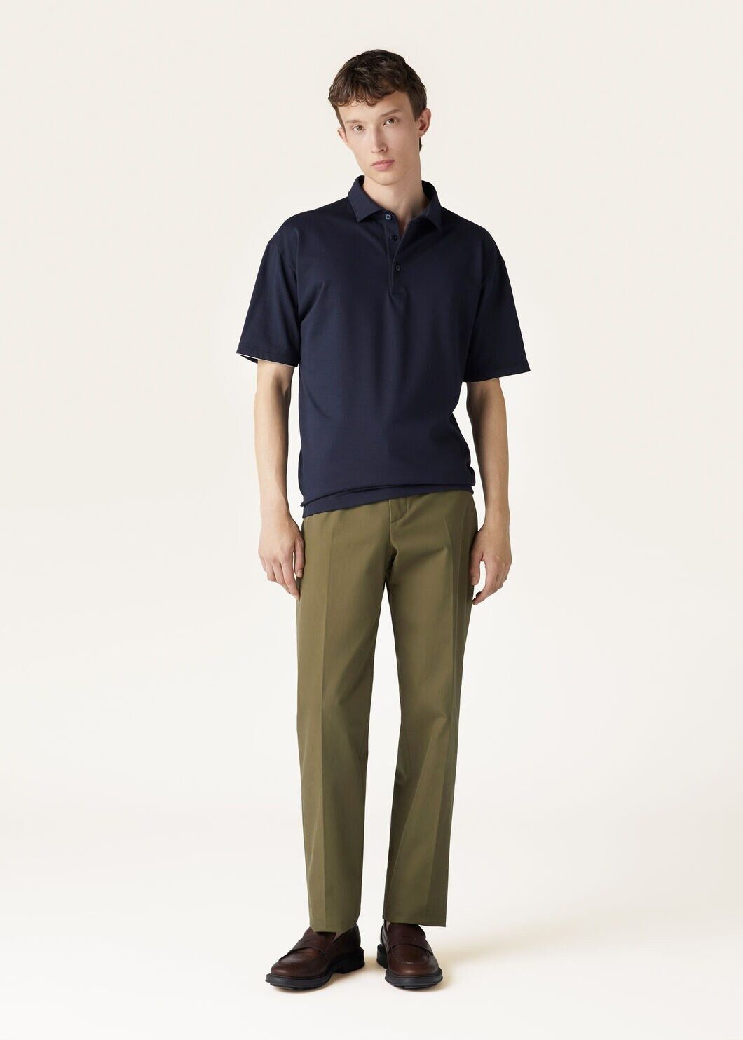 Loro Piana o1w1db10125 FAN8036 Assabu Polo Shirt in Navy Blue Size US S / EU 44-46 / 1 - 2 Thumbnail