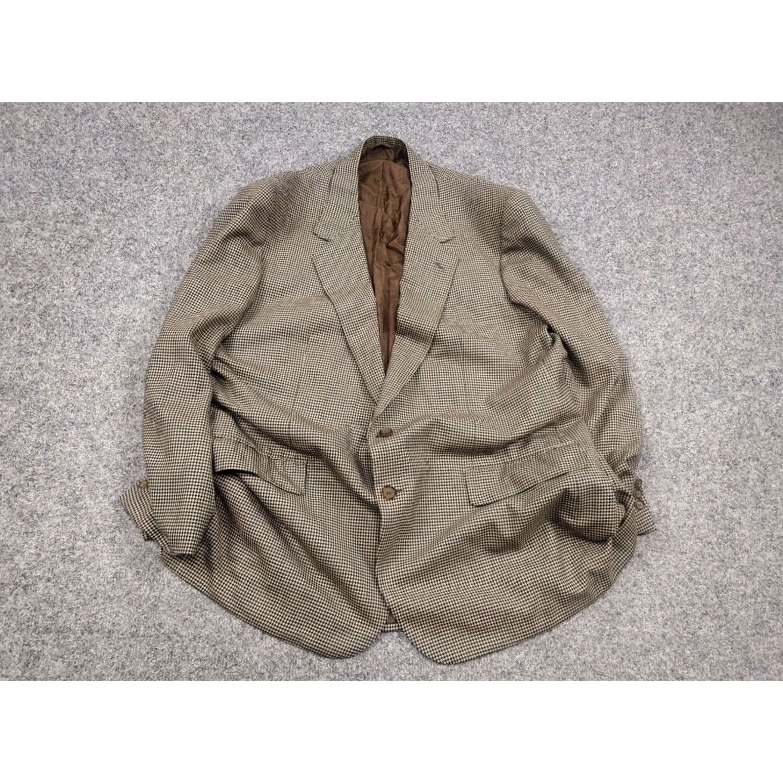 Brioni VINTAGE Brioni Blazer Jacket Wool Houndstooth pattern Beige blue Size 46R - 3 Thumbnail