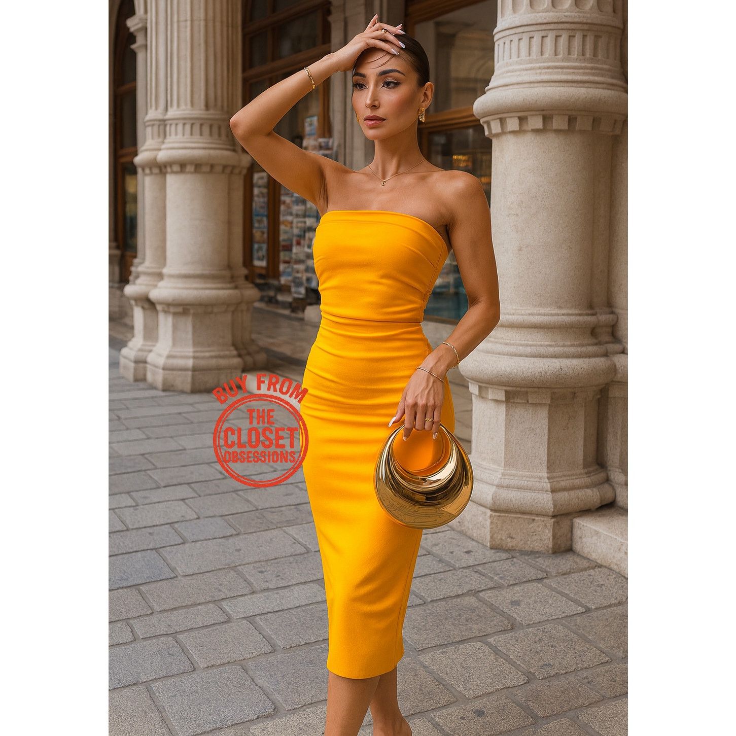 yellow garden party dress Yellow Rose Garden Party Dress main image 1
