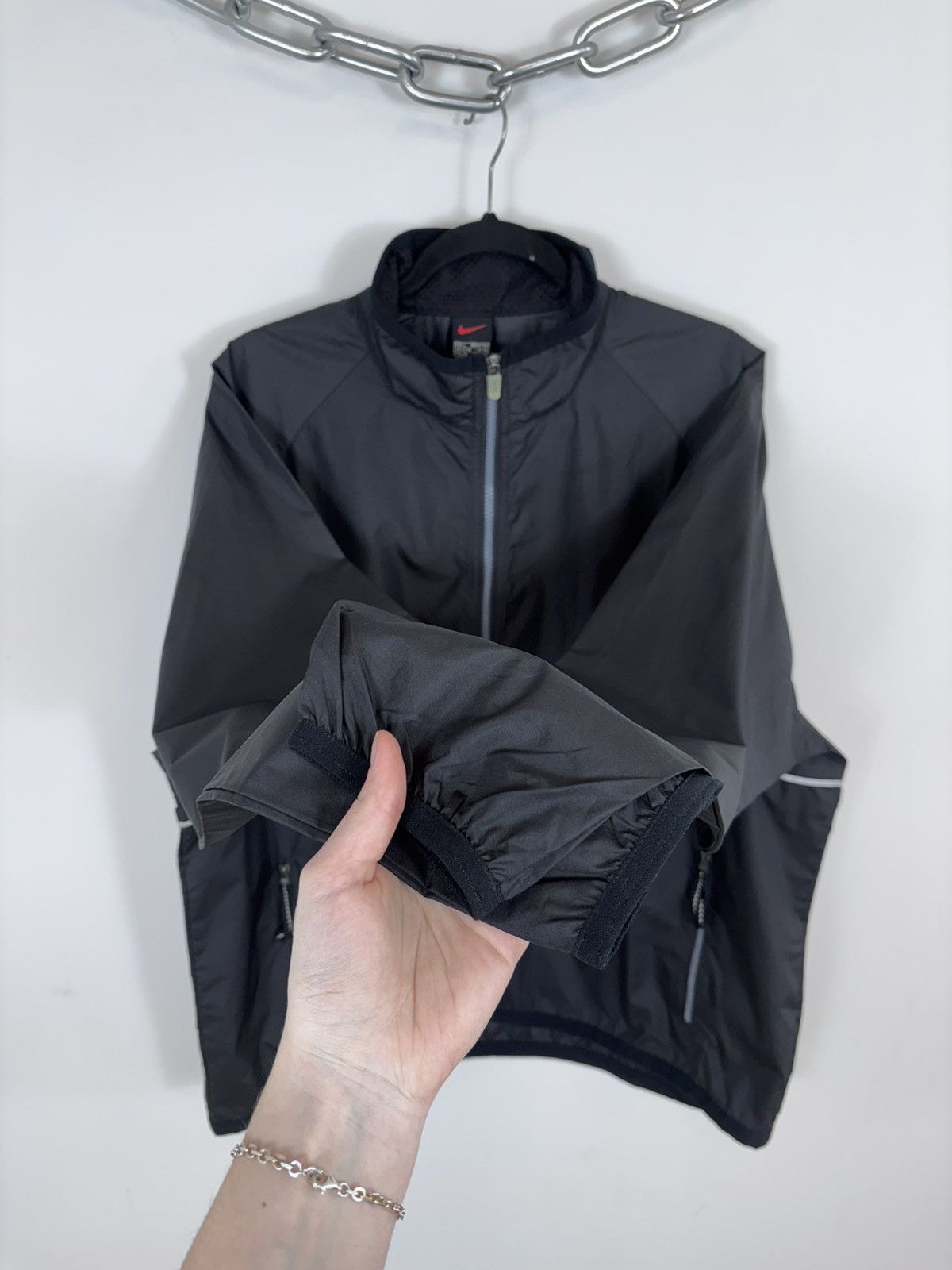 Nike Vintage 1990s Nike Y2K Black Swoosh Hype Anorak Jacket Size US L / EU 52-54 / 3 - 9 Thumbnail