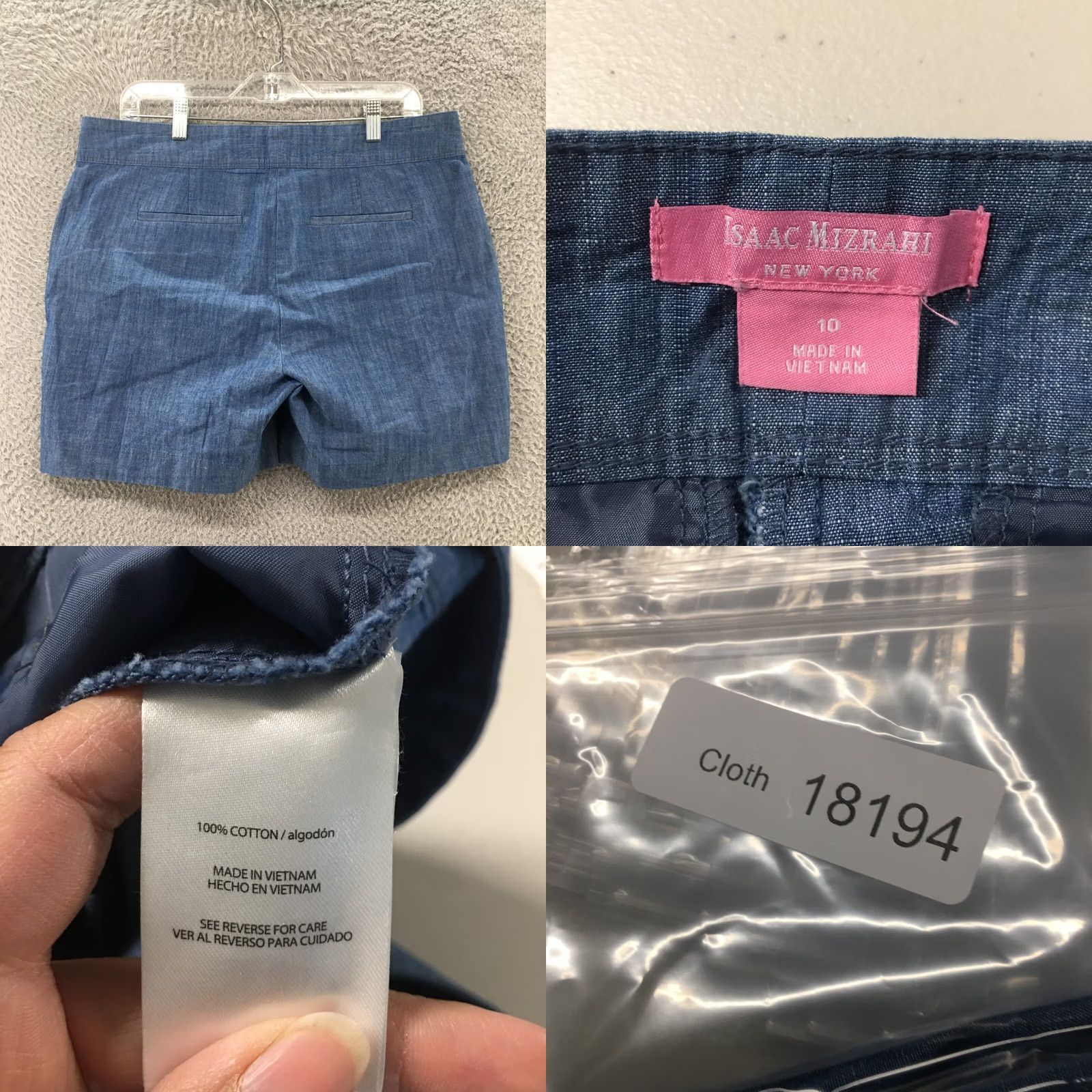 Isaac Mizrahi Isaac Mizrahi New York Sailor Shorts Womens 10 Blue Cotton Mid Rise Zip Casual Size 32" / US 10 / IT 46 - 8 Thumbnail