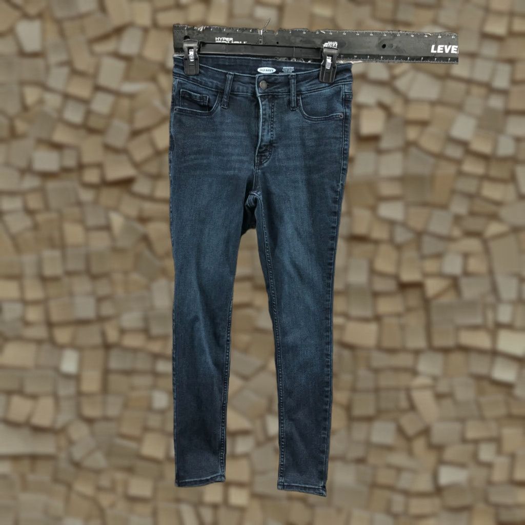 Old Navy Old Navy Jeans Womens Petite High Rise Super Skinny Blue size 4 Dark Wash Denim 5-Pocket Modern Classic Jeans Womens Size 27" / US 4 / IT 40 - 1 Thumbnail