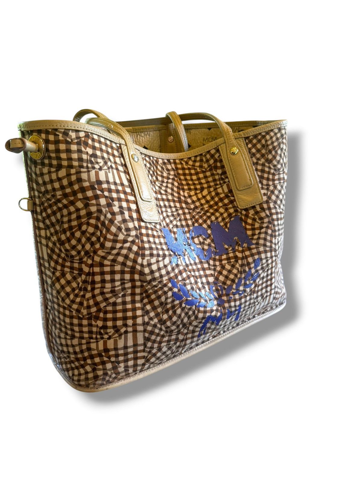 MCM MCM Liz Shopper Bag - Reversible Visetos Tan Size ONE SIZE - 2 Thumbnail