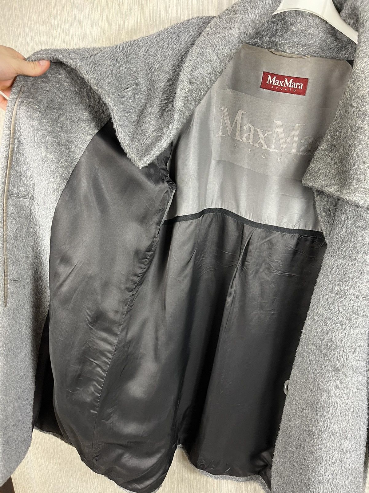 Designer × Max Mara Max Mara Studio alpaca wool coat fuzzy hairy Size M / US 6-8 / IT 42-44 - 21 Thumbnail
