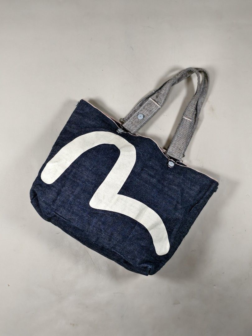 PALACE EVISU Logo Print Denim Tote Bag