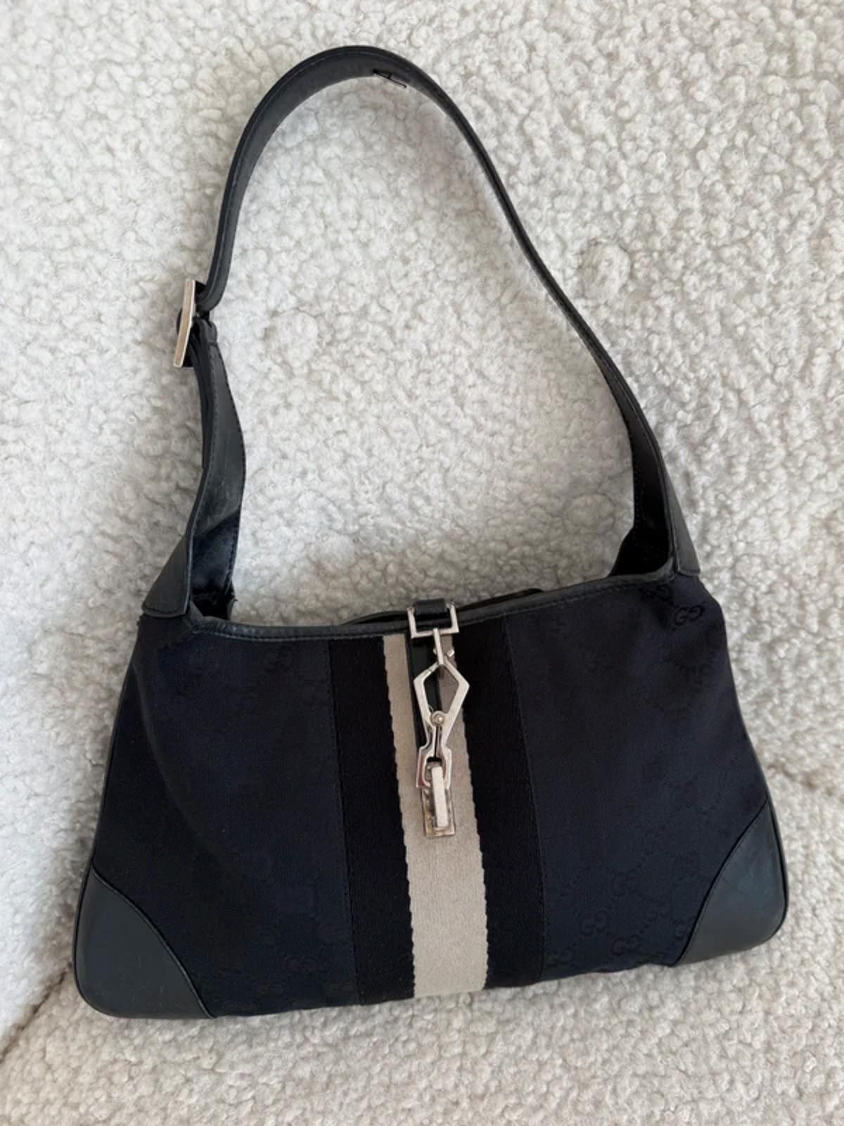 Gucci Gucci Jackie GG Canvas Shoulder Bag – Black Size ONE SIZE - 3 Thumbnail