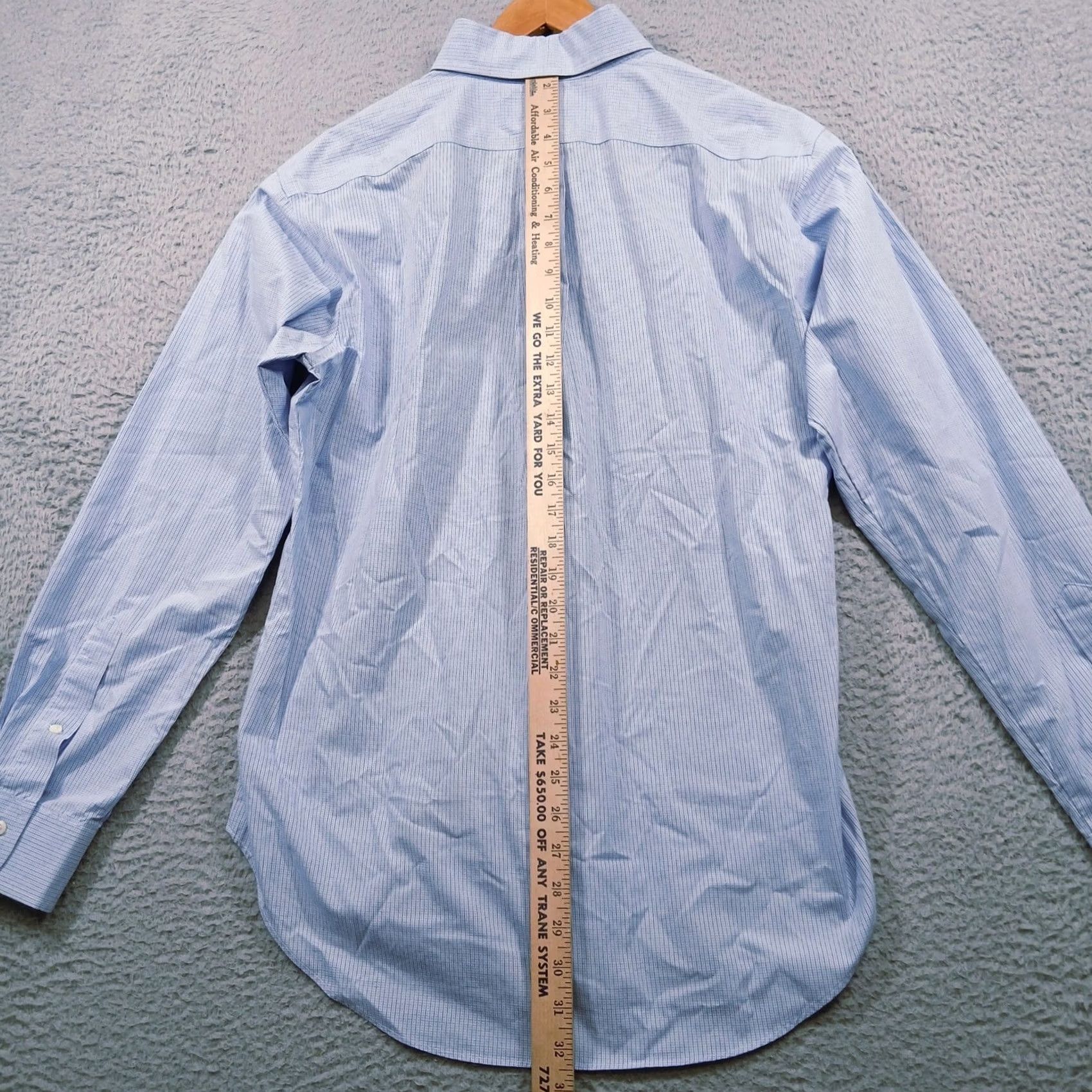 Ralph Lauren Lauren Ralph Lauren Dress Shirt Blue Micro Check Non-Iron 16 Neck 34/35 Sleeve Men’s Size 42R - 7 Thumbnail