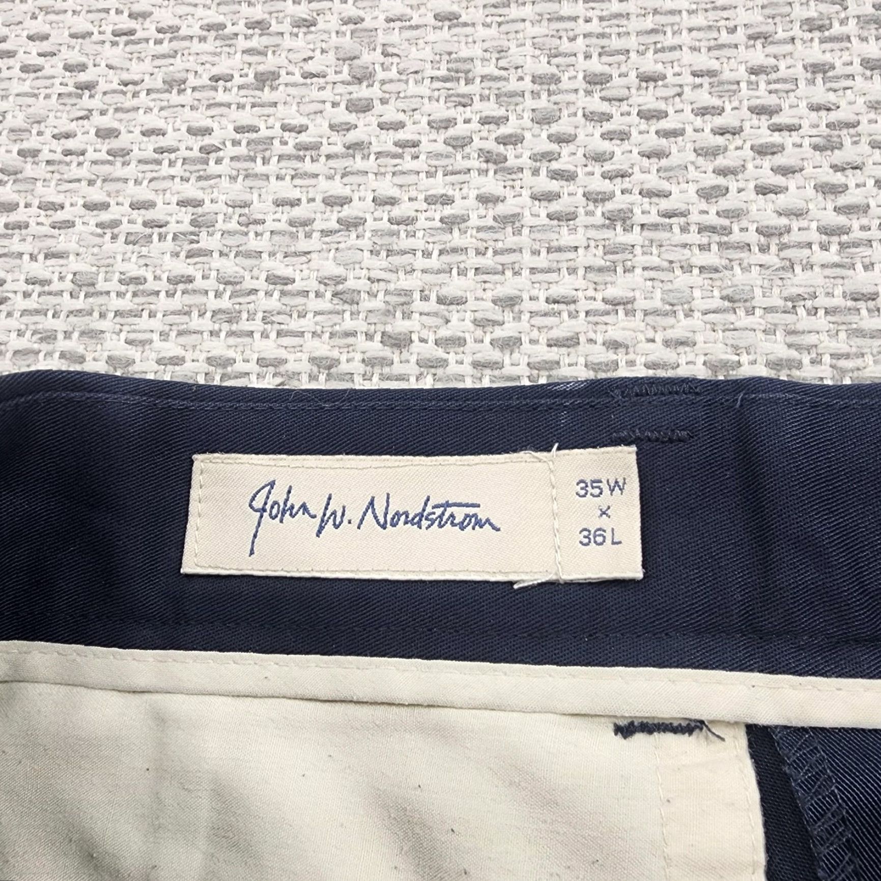 Nordstrom John W. Nordstrom Dress Pants Mens 35x36 Navy Pleated Smartcare Stain Resistant Size US 35 - 5 Thumbnail