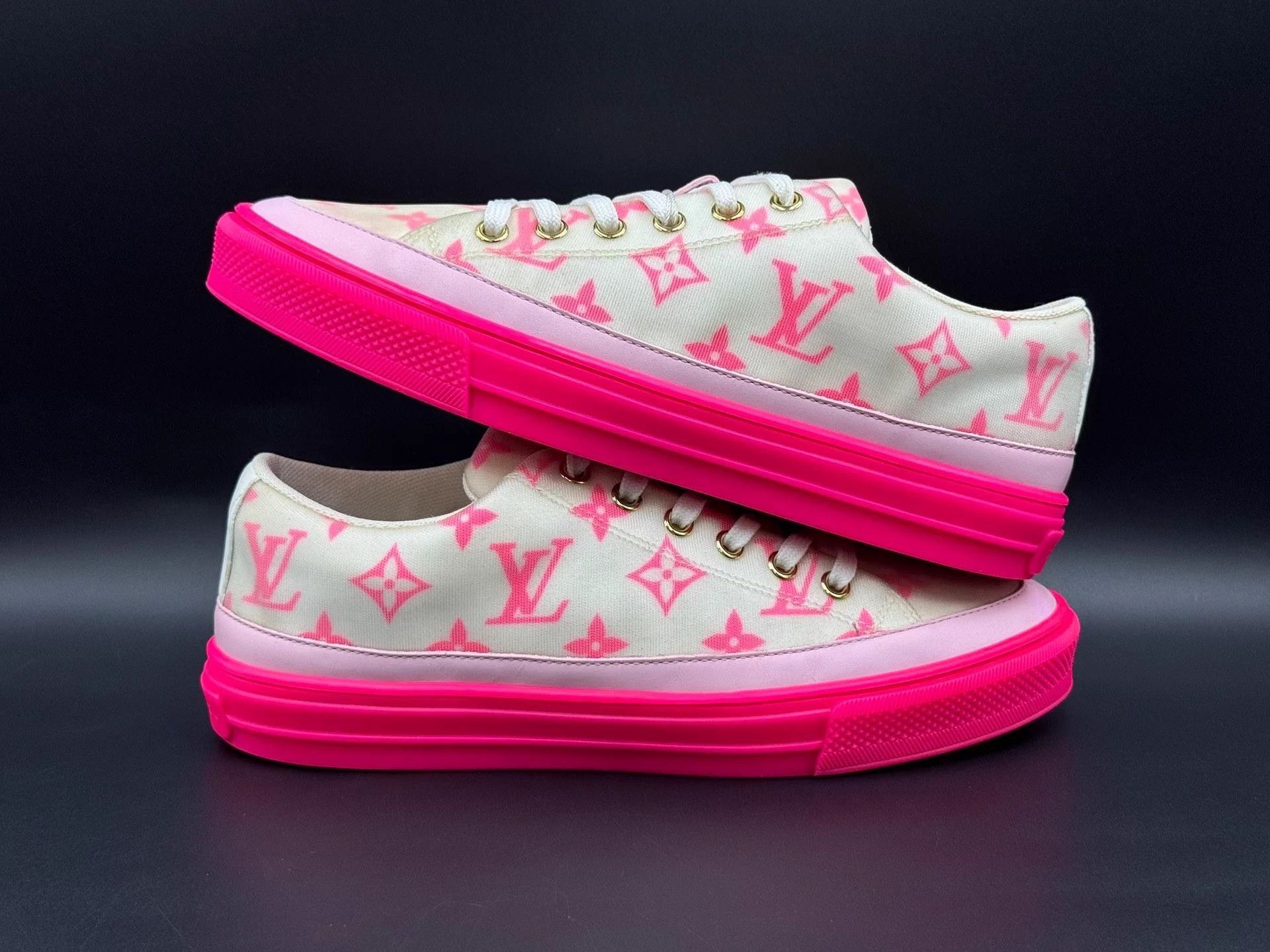 Louis Vuitton LOUIS VUITTON Stellar Low-Top Sneakers Women's Pink/White 37 Size US 7 / IT 37 - 3 Thumbnail