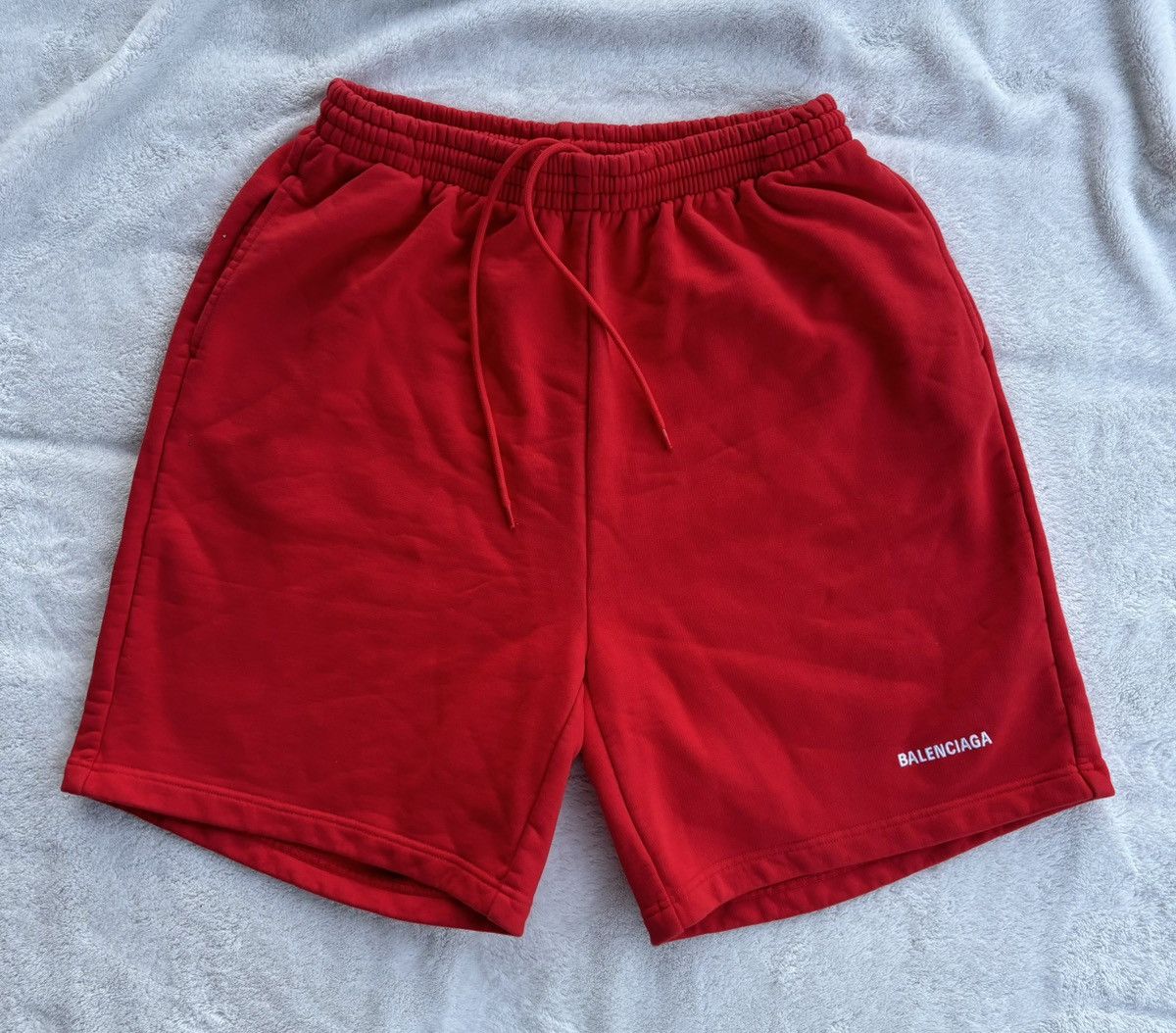 Balenciaga Balenciaga Red Cotton Logo Sweat Shorts Size US 36 / EU 52 - 1 Thumbnail