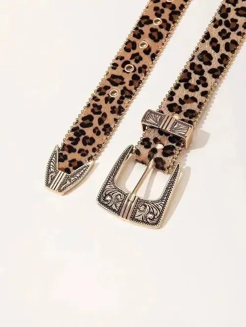 Leather Belts Boho Pattern Cowboy Cowgirl Belt Size ONE SIZE - 3 Thumbnail