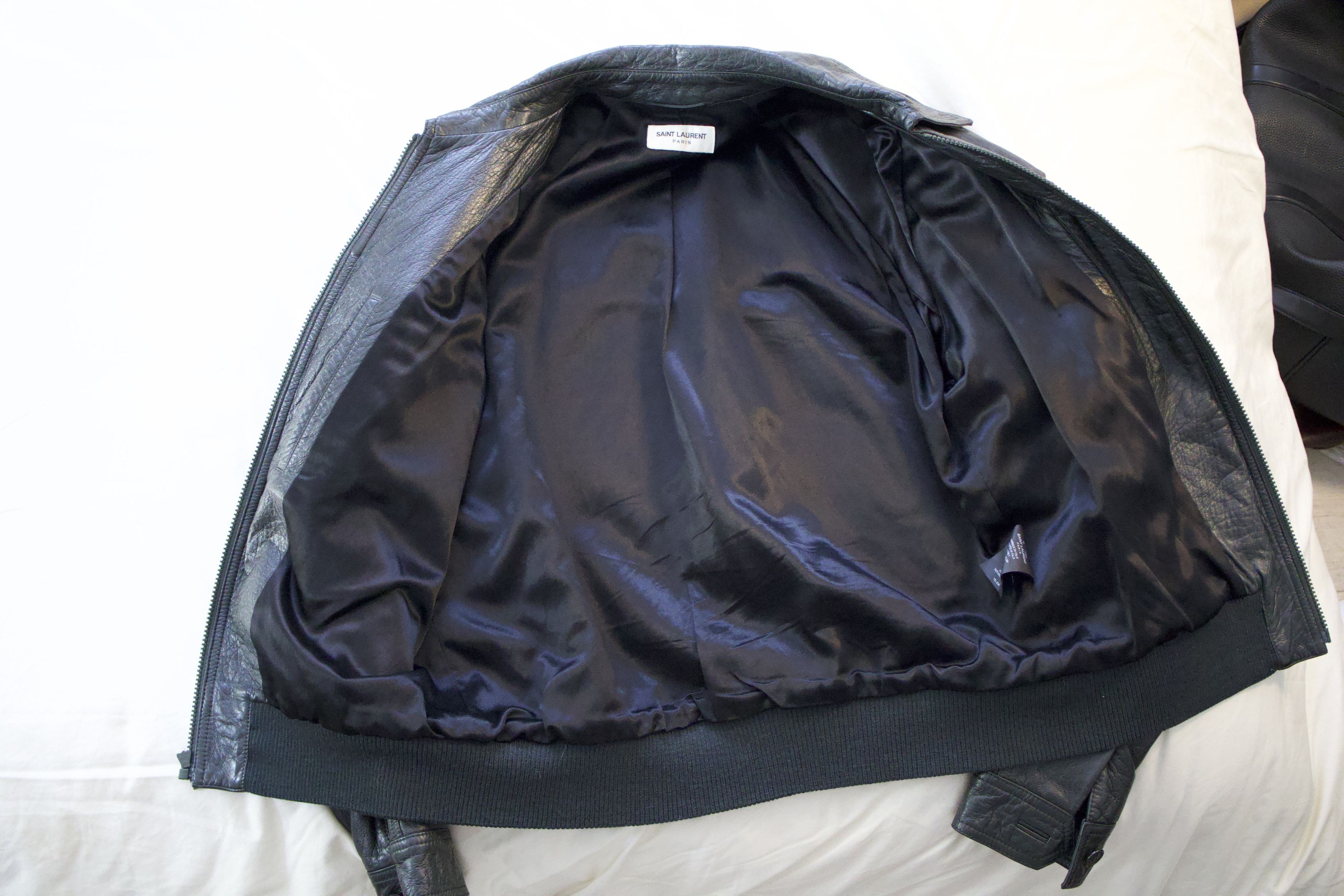 Yves Saint Laurent ULTRA RARE YSL DARK GREEN LEATHER JKT Size US M / EU 48-50 / 2 - 8 Thumbnail